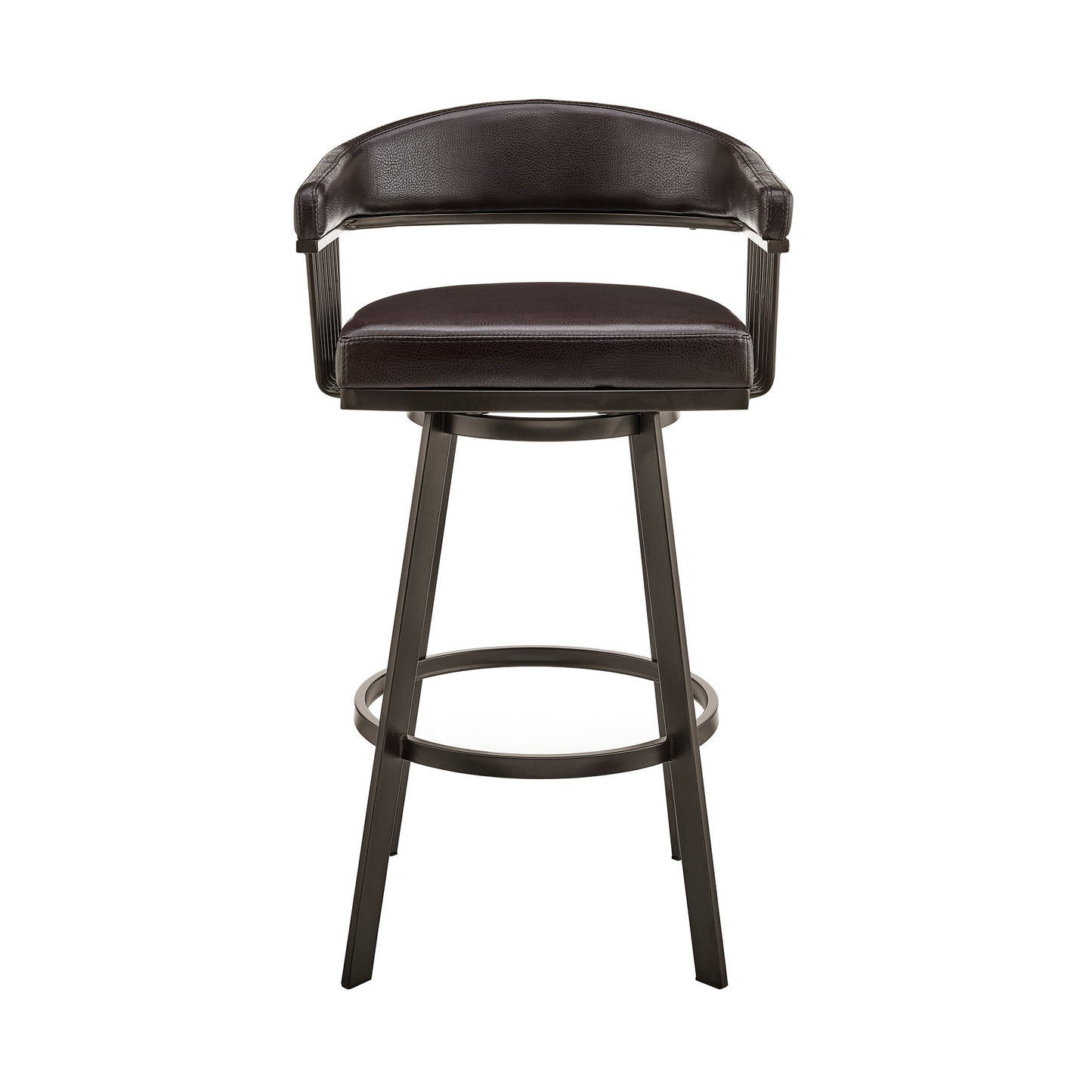 Bronson Swivel Bar Stool in Various Finishes and Faux Leather Options