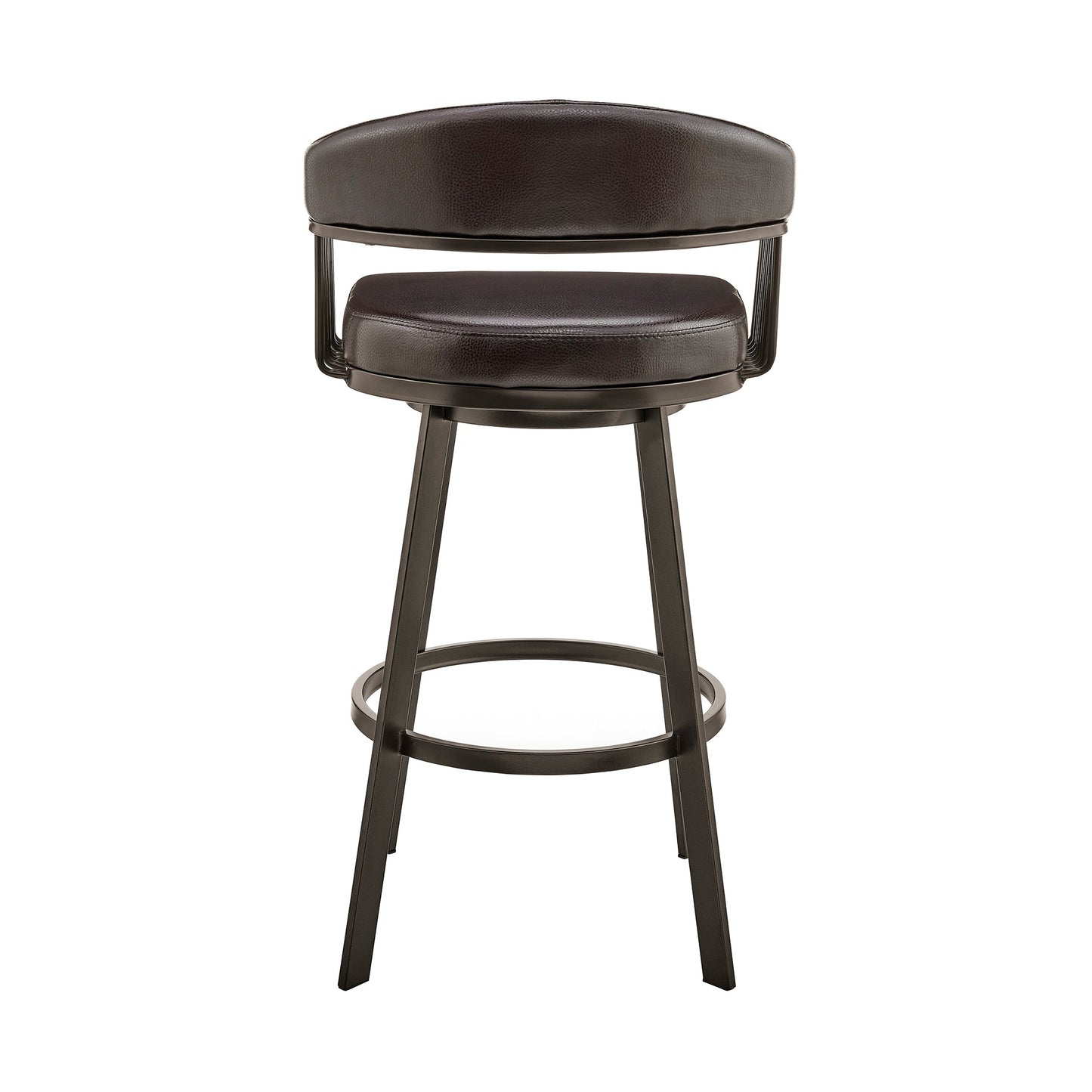 Bronson Swivel Bar Stool in Various Finishes and Faux Leather Options