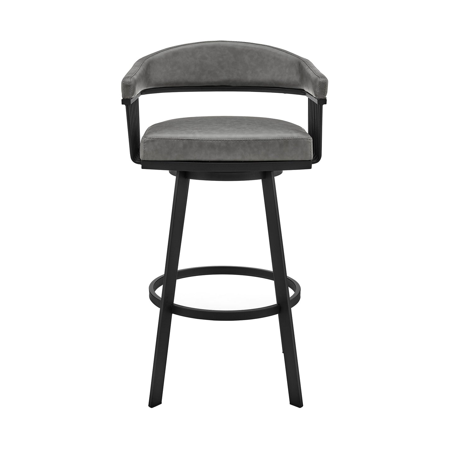 Bronson Swivel Bar Stool in Various Finishes and Faux Leather Options
