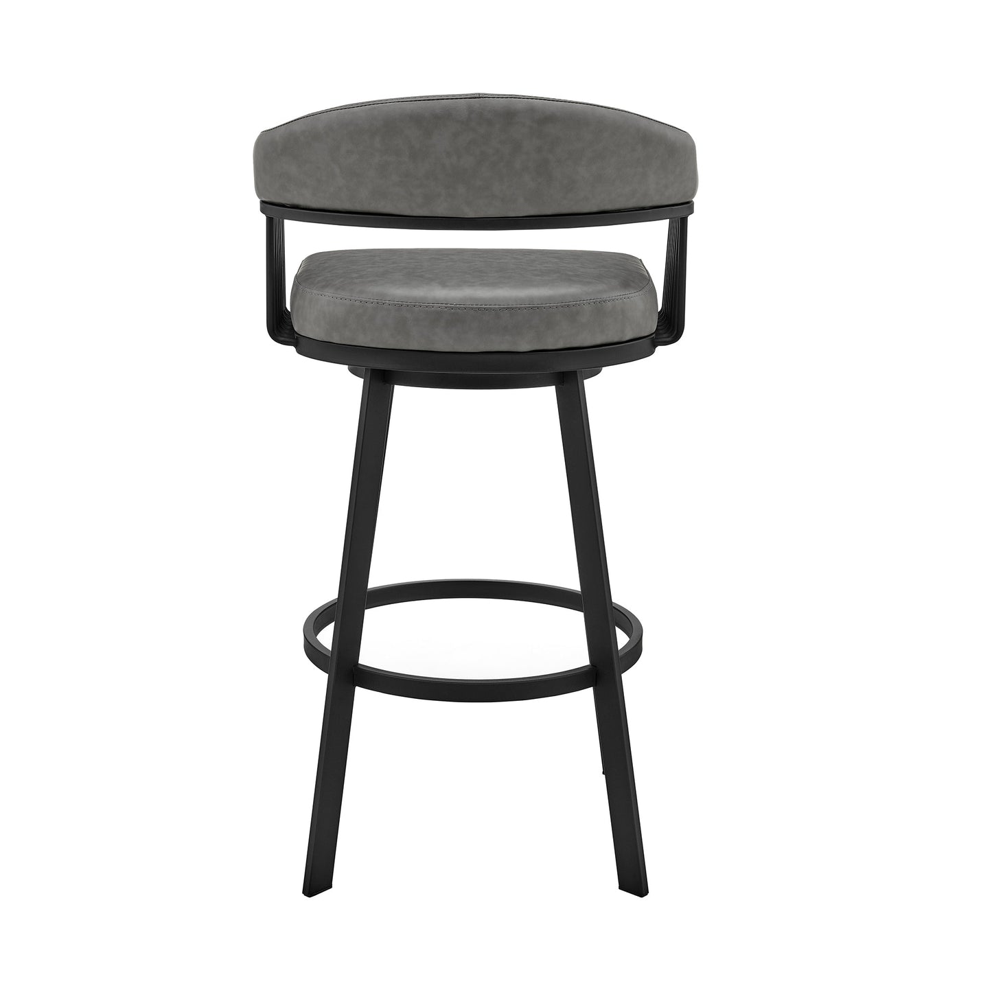 Bronson Swivel Bar Stool in Various Finishes and Faux Leather Options