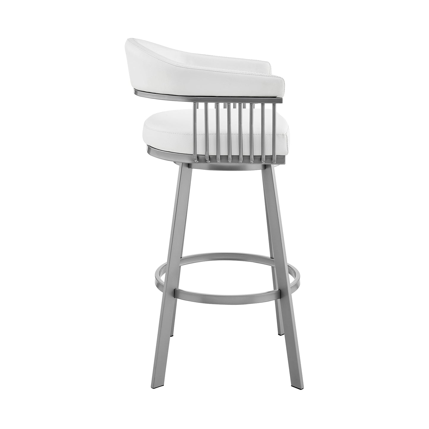 Bronson Swivel Bar Stool in Various Finishes and Faux Leather Options