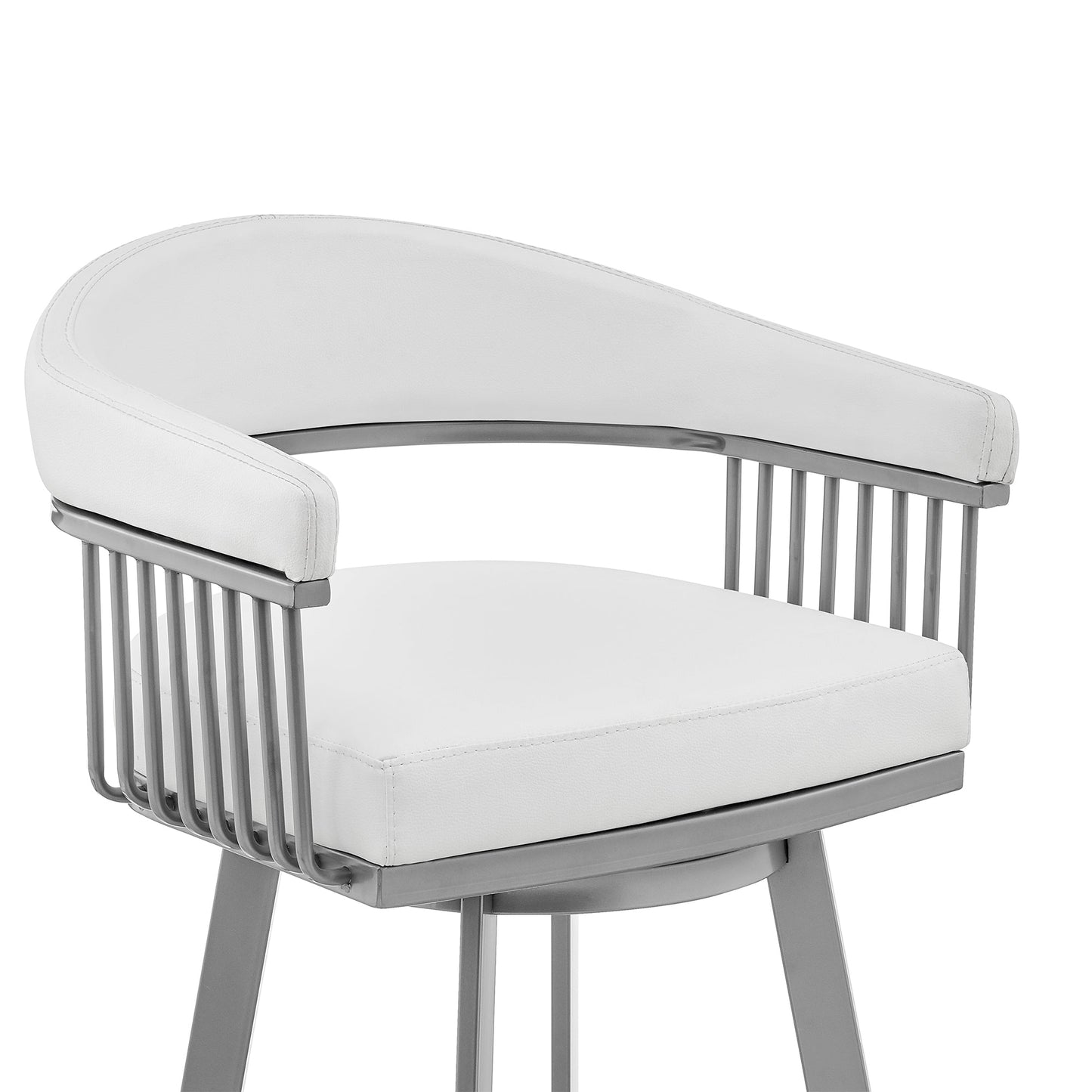 Bronson Swivel Bar Stool in Various Finishes and Faux Leather Options