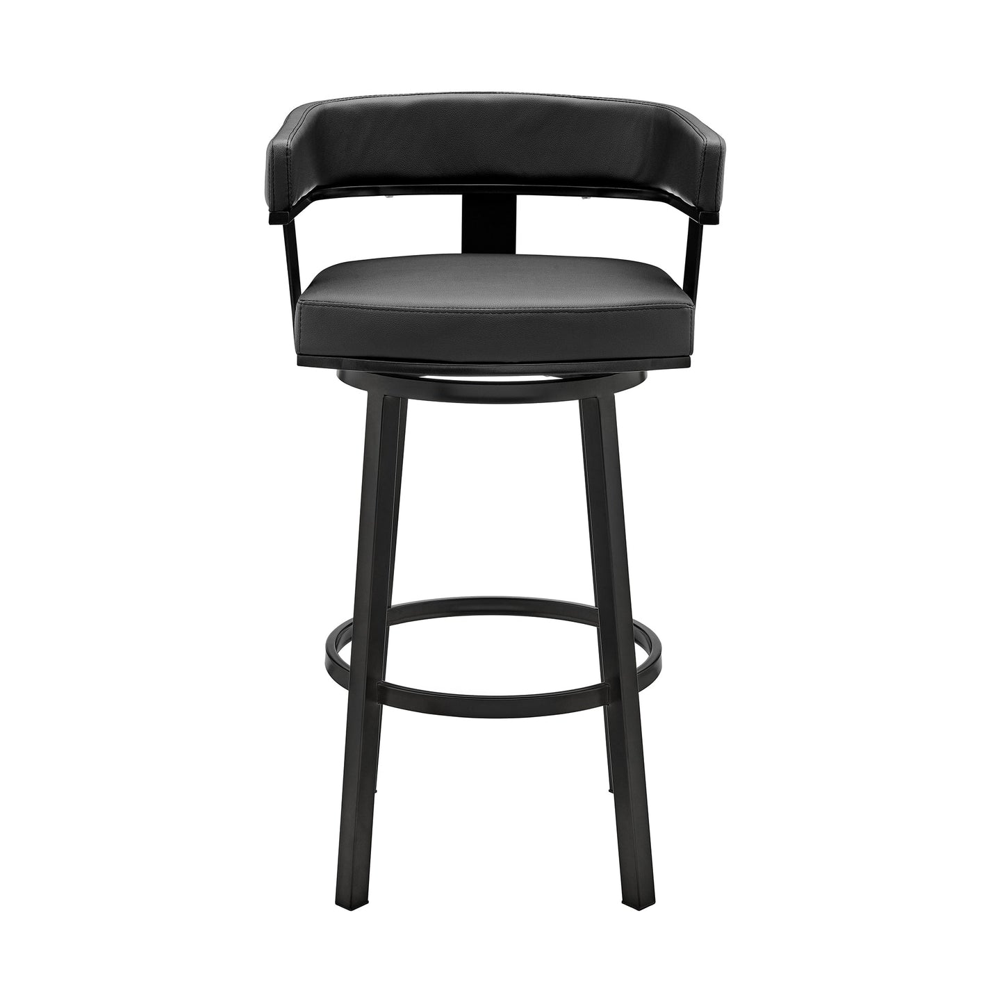 Cohen 30" and 26" Faux Leather and Brushed Stainless Steel Swivel Bar Stool Collection