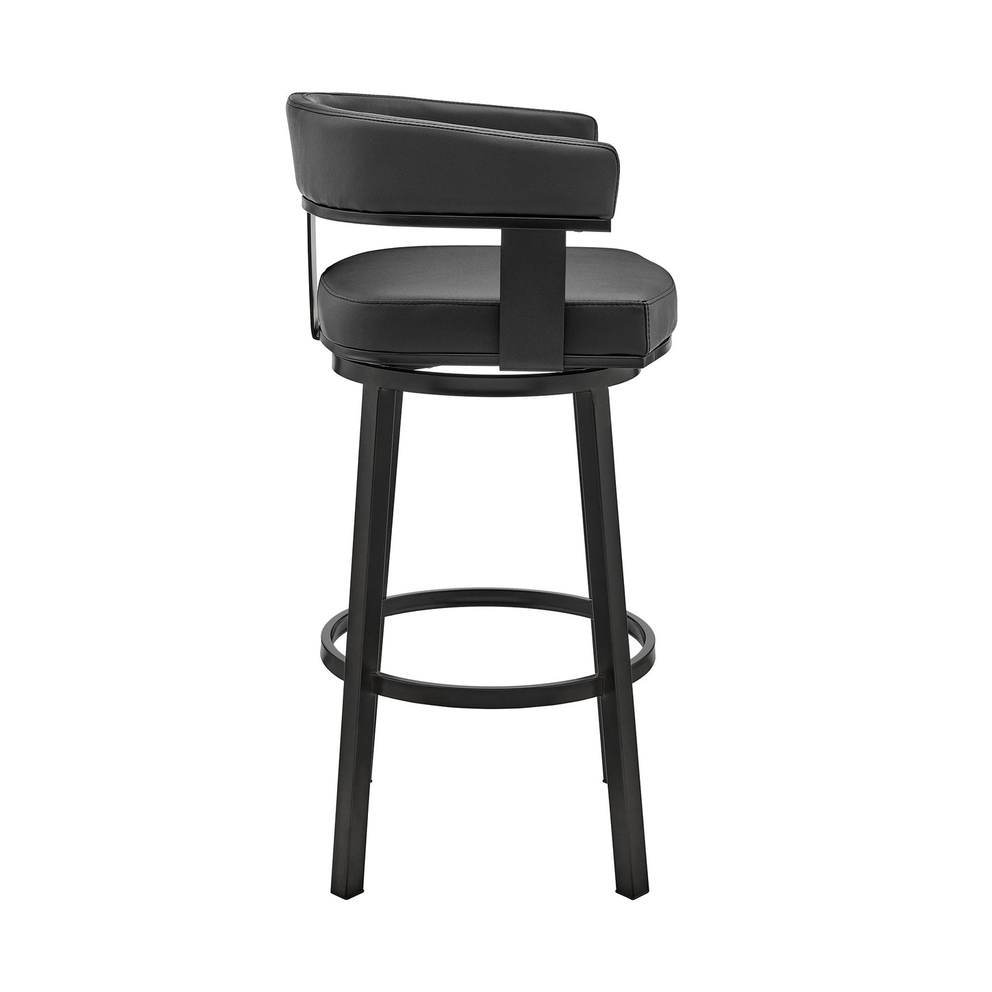 Cohen 30" and 26" Faux Leather and Brushed Stainless Steel Swivel Bar Stool Collection