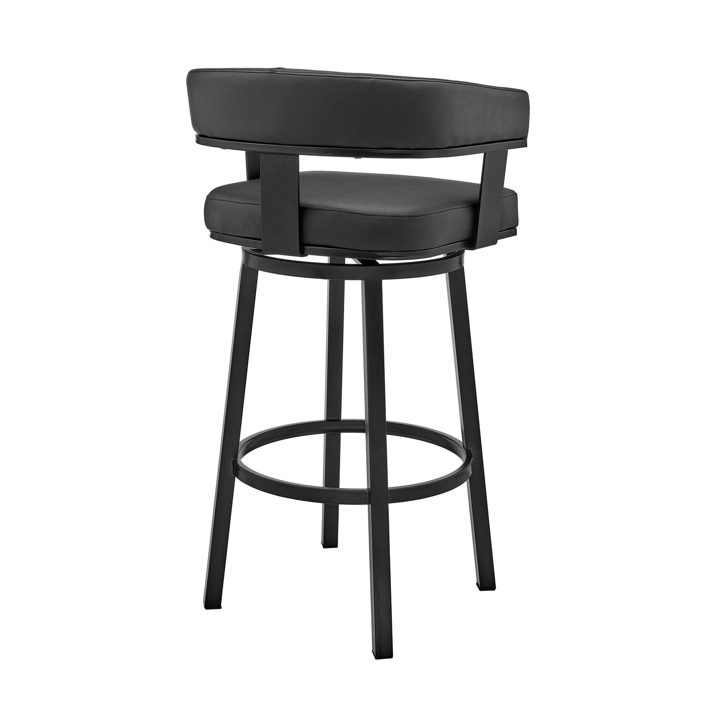 Cohen 30" and 26" Faux Leather and Brushed Stainless Steel Swivel Bar Stool Collection