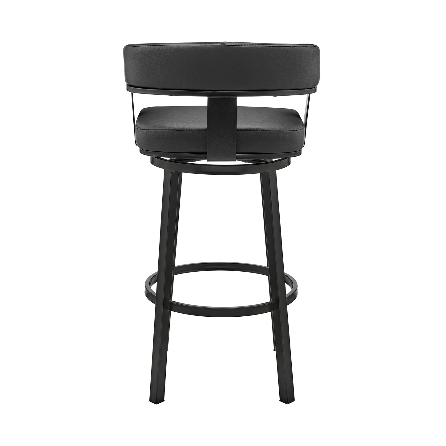 Cohen 30" and 26" Faux Leather and Brushed Stainless Steel Swivel Bar Stool Collection