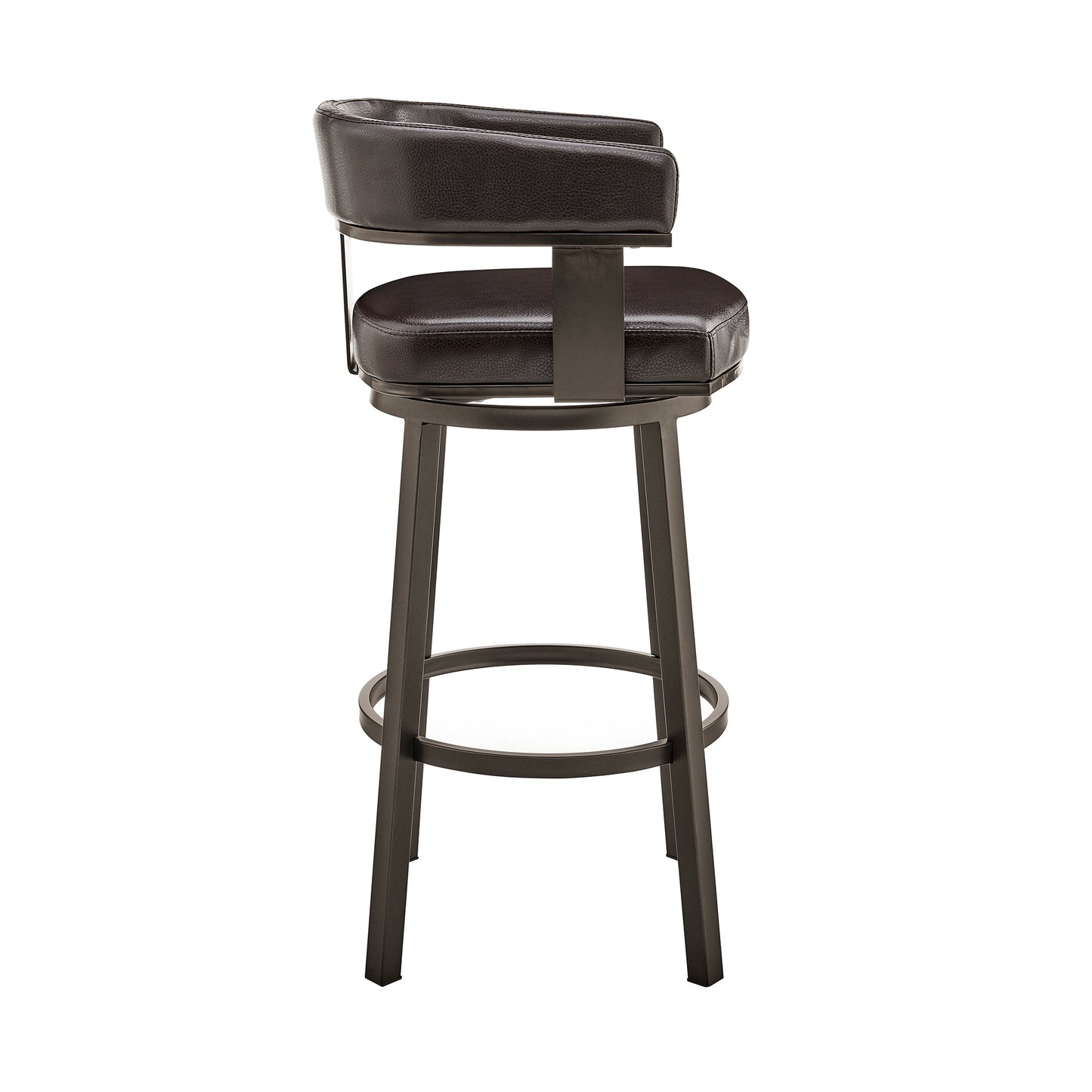 Cohen 30" and 26" Faux Leather and Brushed Stainless Steel Swivel Bar Stool Collection
