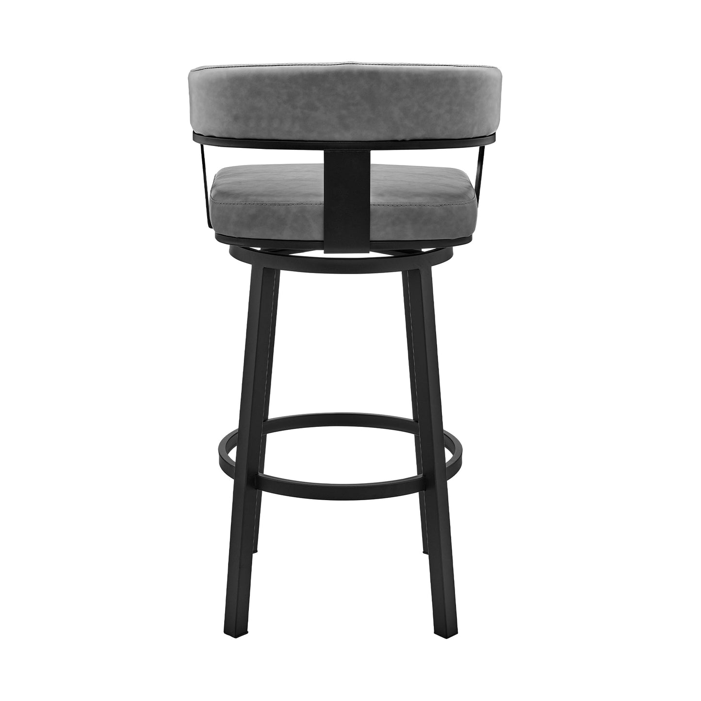Cohen 30" and 26" Faux Leather and Brushed Stainless Steel Swivel Bar Stool Collection