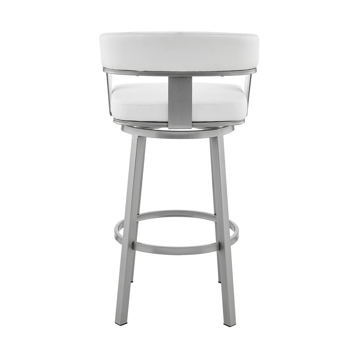 Cohen 30" and 26" Faux Leather and Brushed Stainless Steel Swivel Bar Stool Collection