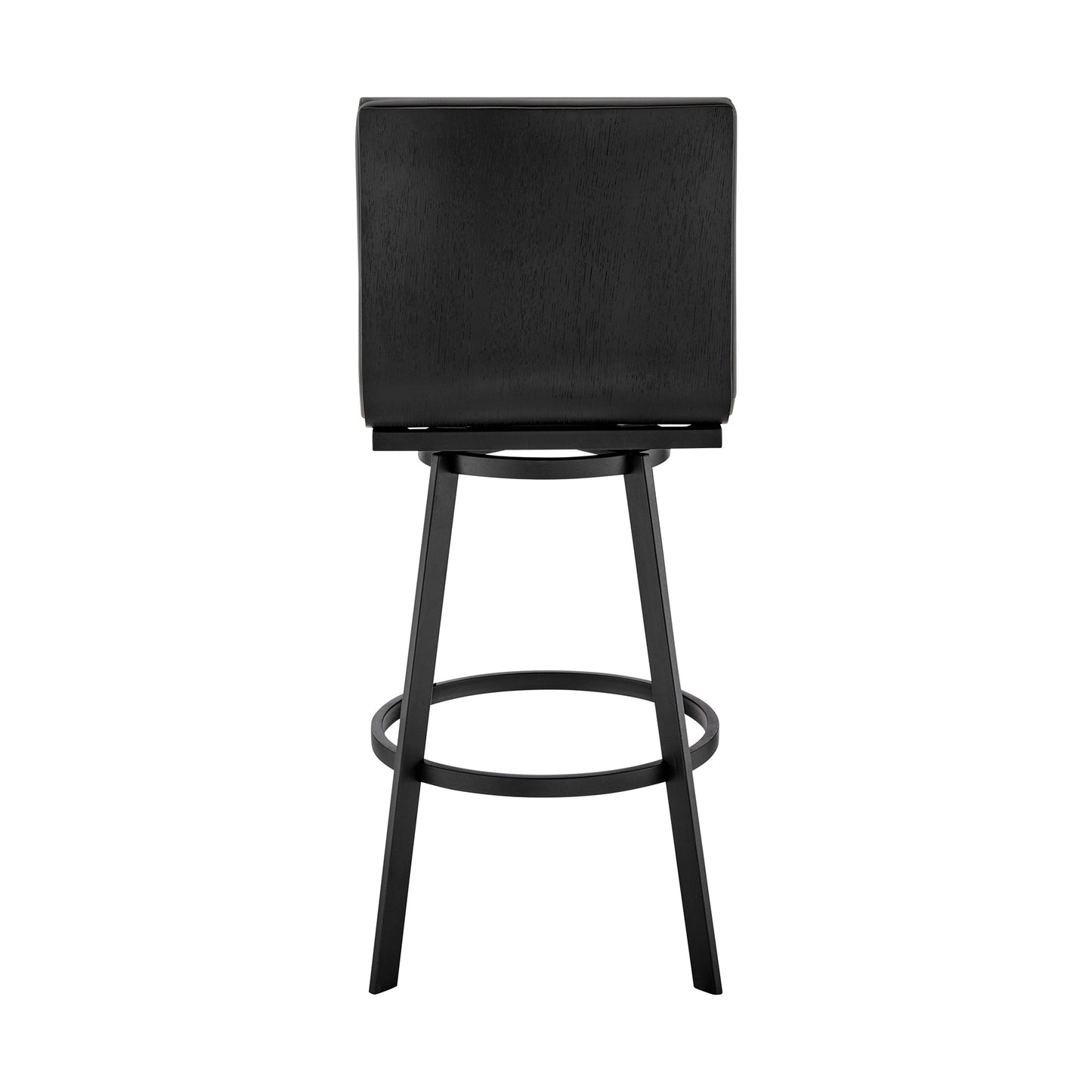 Jermaine 30" Bar Height Swivel Bar Stool in Brushed Stainless Steel and Gray Faux Leather