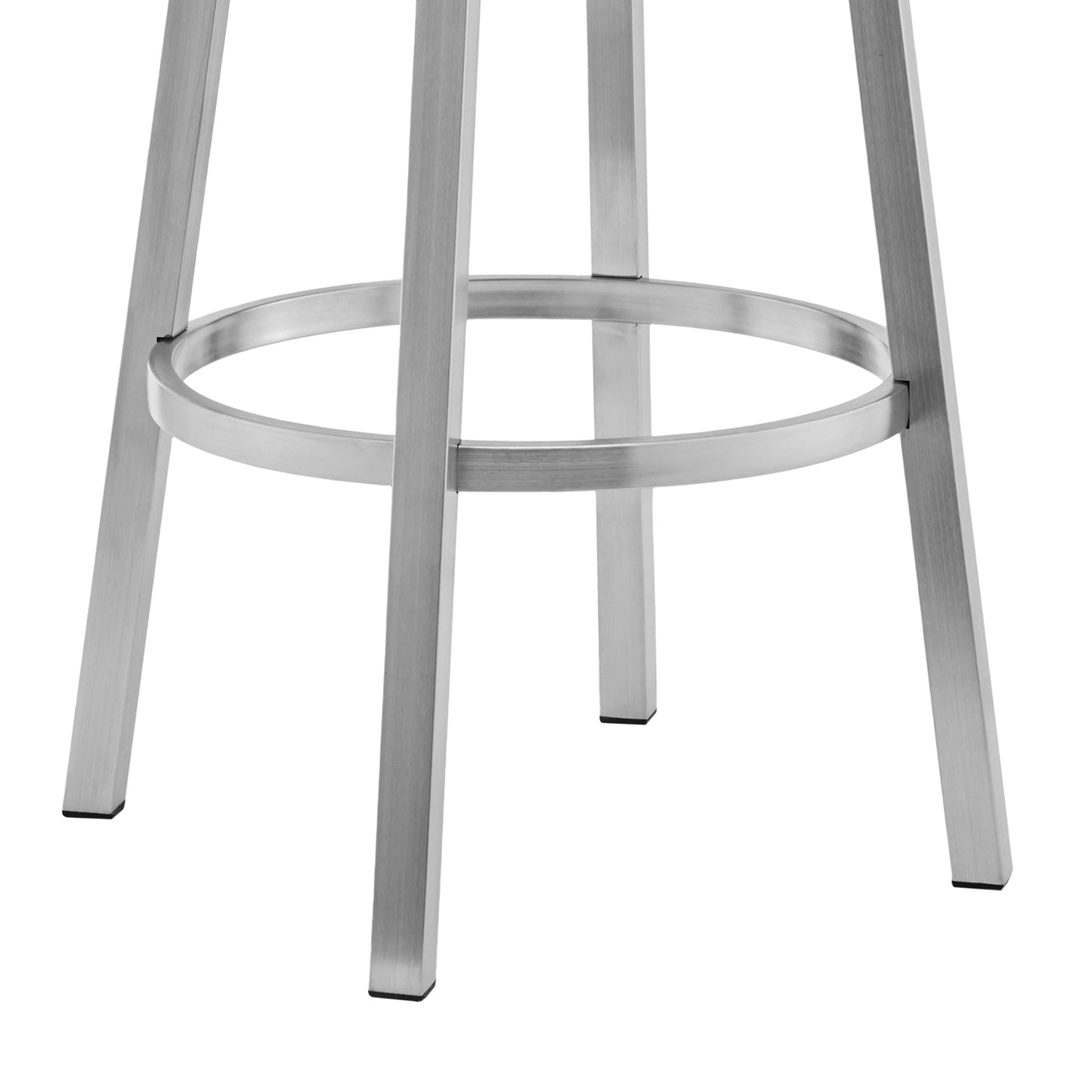Cohen 30" and 26" Faux Leather and Brushed Stainless Steel Swivel Bar Stool Collection