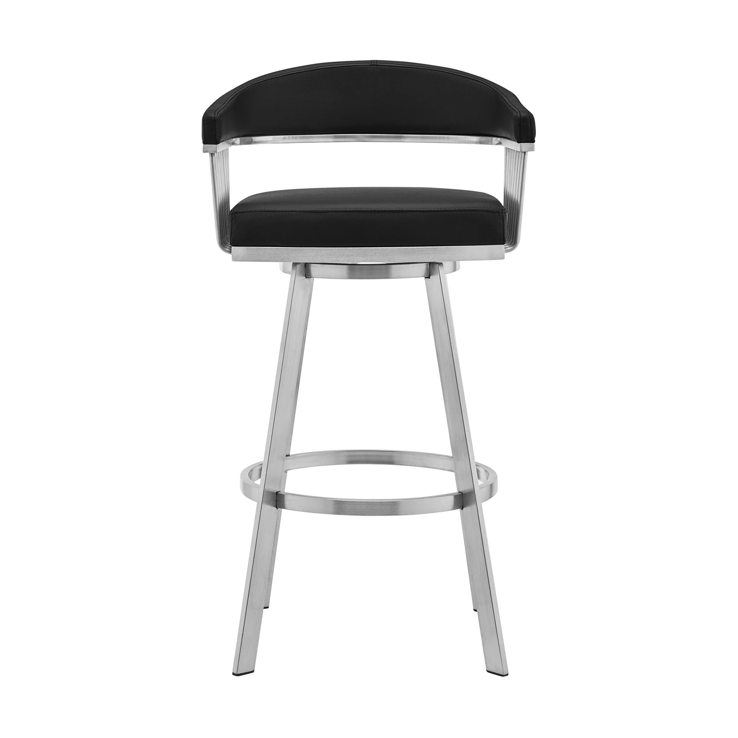 Bronson Swivel Bar Stool in Various Finishes and Faux Leather Options