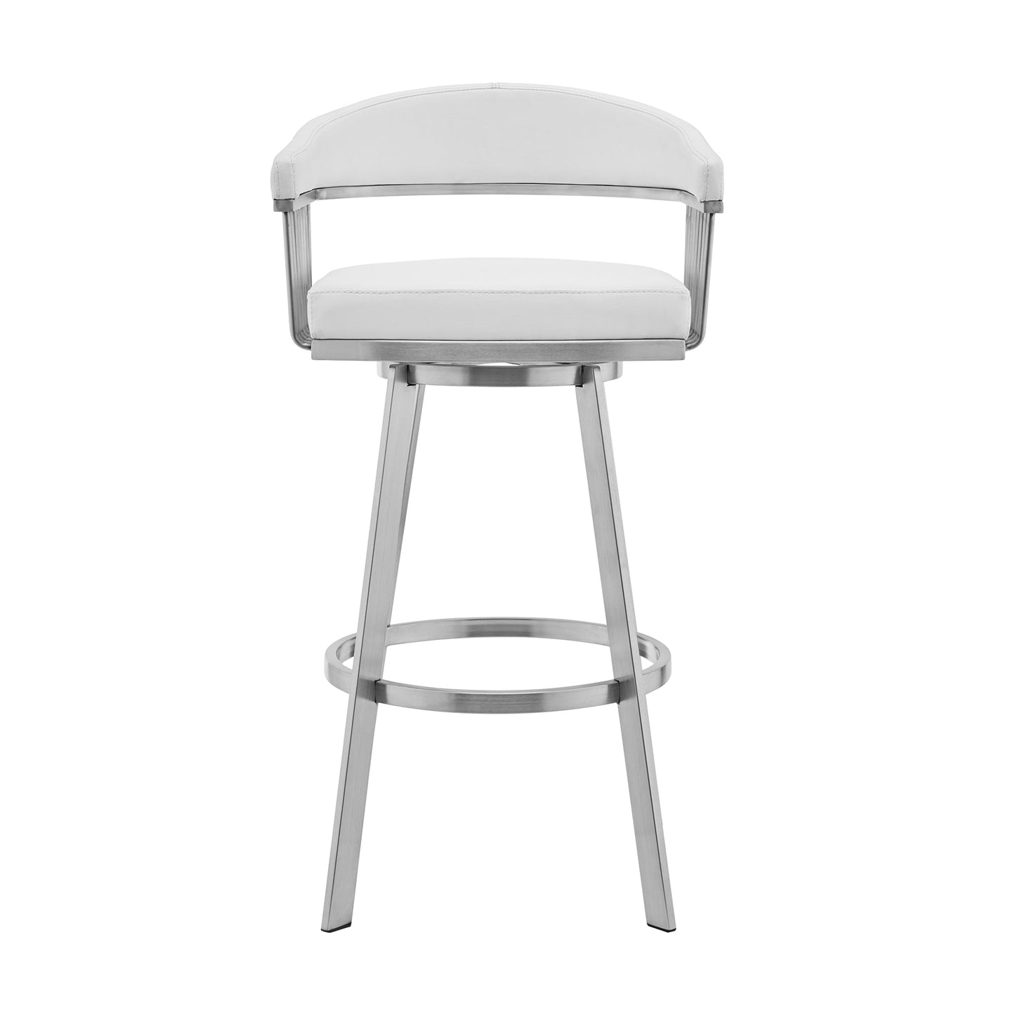 Bronson Swivel Bar Stool in Various Finishes and Faux Leather Options