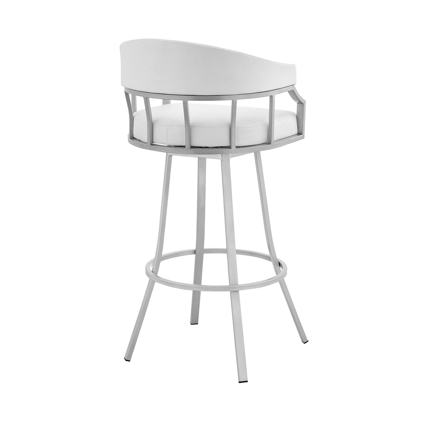Palmdale Swivel Faux Leather Bar Stool in Various Heights and Metal Finishes