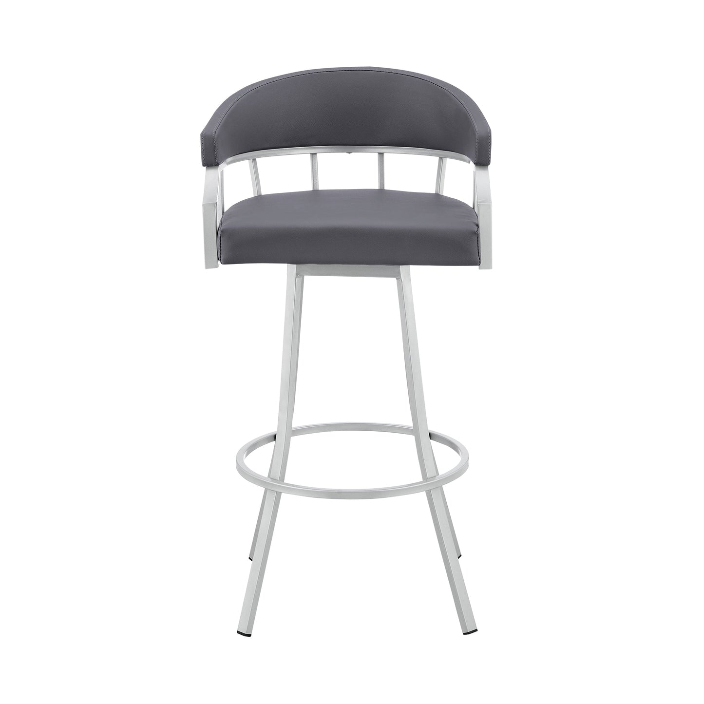 Palmdale Swivel Faux Leather Bar Stool in Various Heights and Metal Finishes