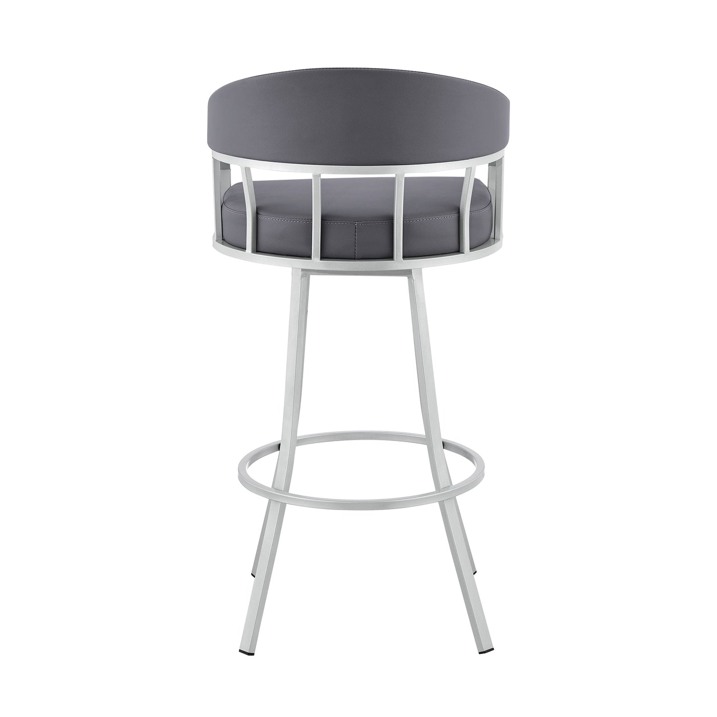Palmdale Swivel Faux Leather Bar Stool in Various Heights and Metal Finishes