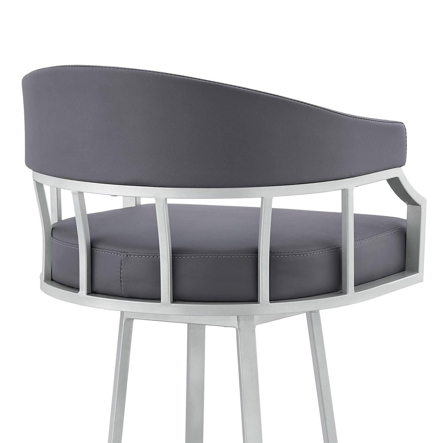 Palmdale Swivel Faux Leather Bar Stool in Various Heights and Metal Finishes