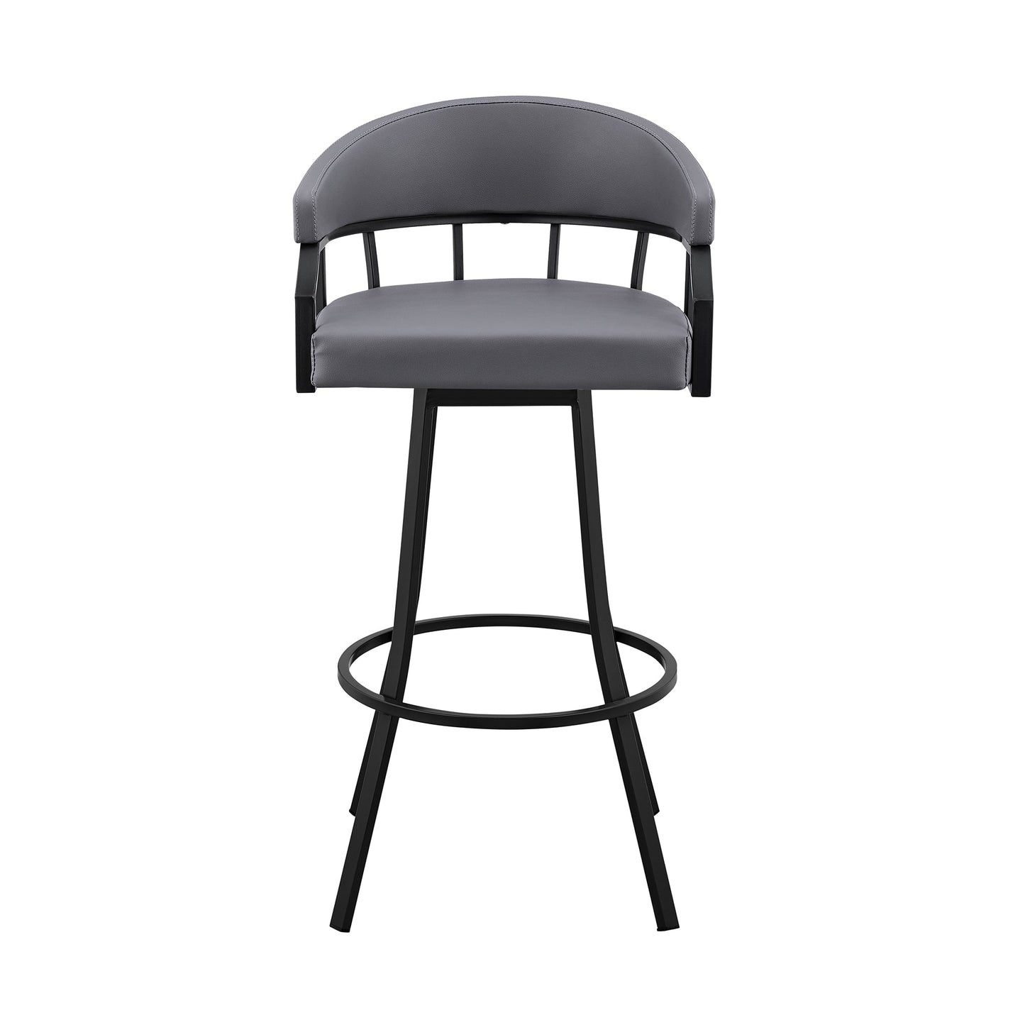 Palmdale Swivel Faux Leather Bar Stool in Various Heights and Metal Finishes
