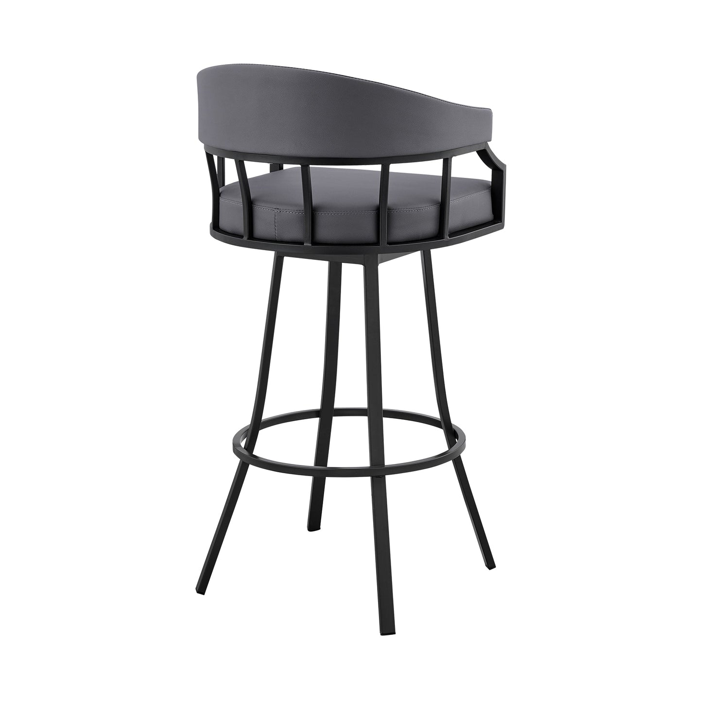 Palmdale Swivel Faux Leather Bar Stool in Various Heights and Metal Finishes
