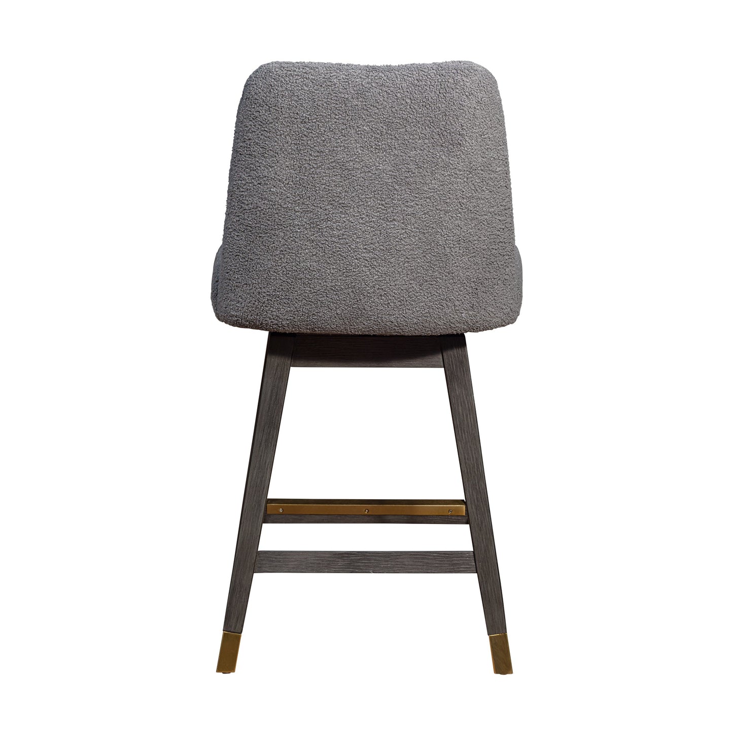 Amalie Swivel Bar and Counter Stool in Oak Wood Finish with Fabric Upholstery