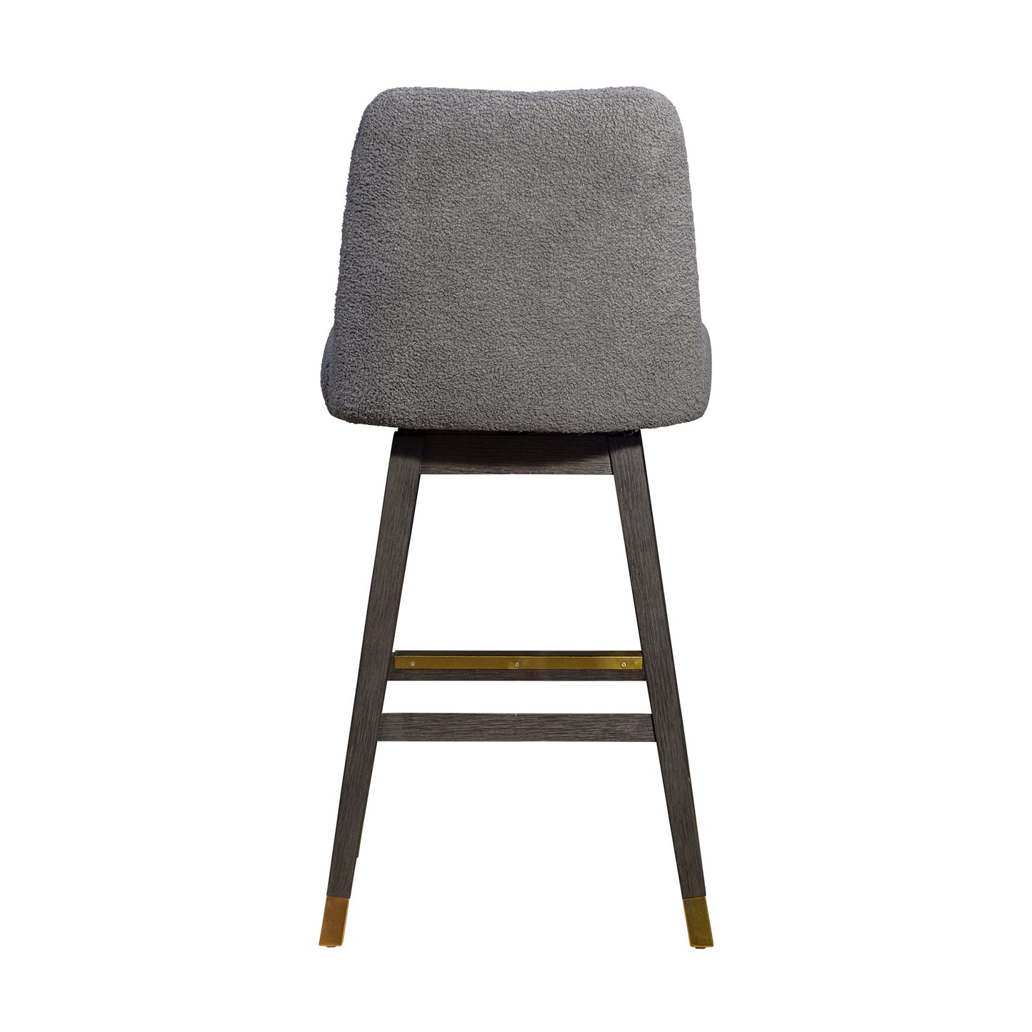 Amalie Swivel Bar and Counter Stool in Oak Wood Finish with Fabric Upholstery