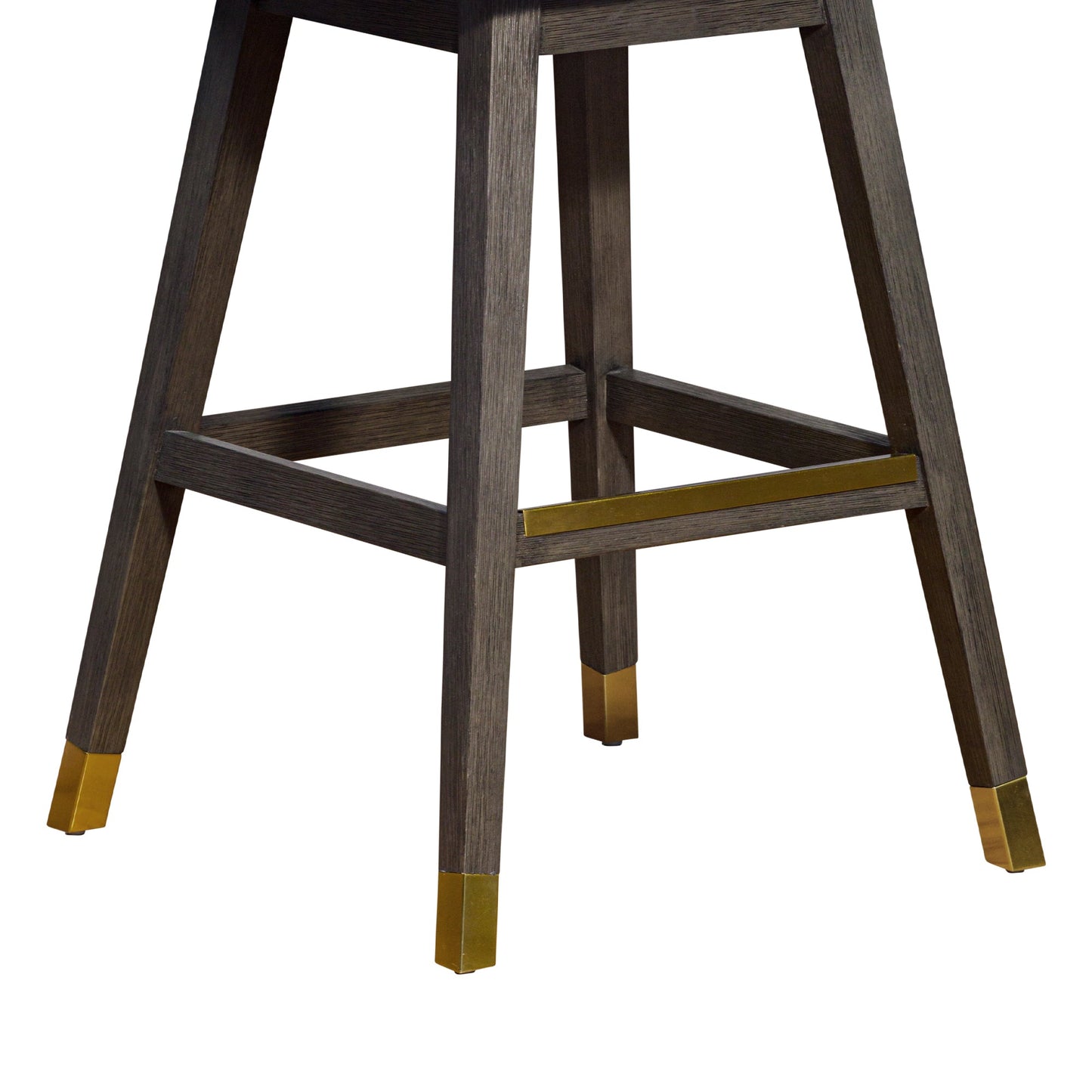Amalie Swivel Bar and Counter Stool in Oak Wood Finish with Fabric Upholstery