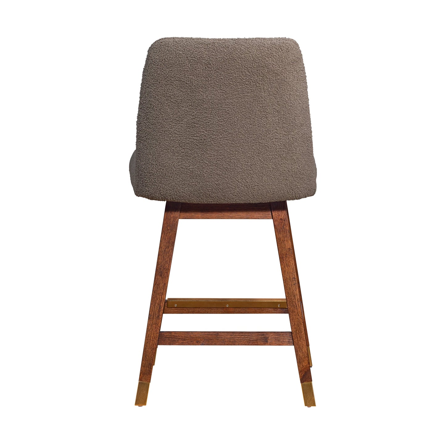 Amalie Swivel Bar and Counter Stool in Oak Wood Finish with Fabric Upholstery