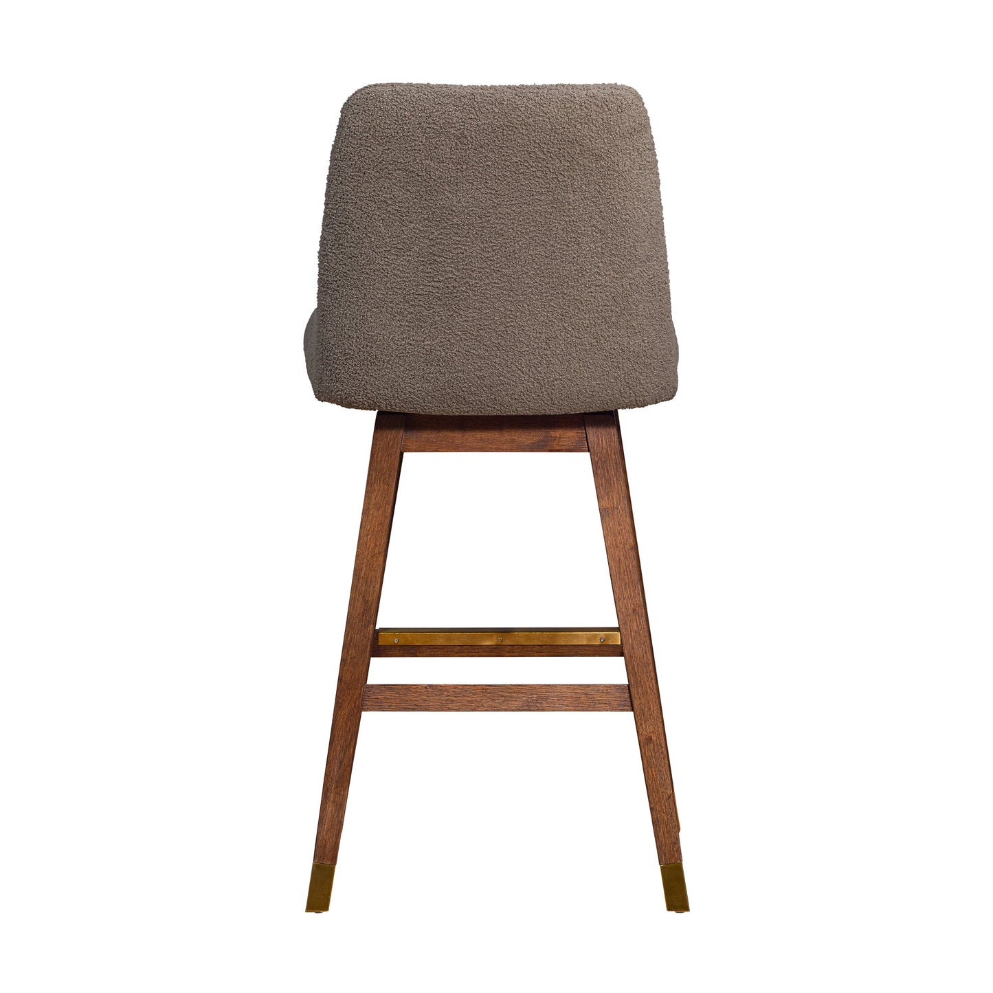 Amalie Swivel Bar and Counter Stool in Oak Wood Finish with Fabric Upholstery