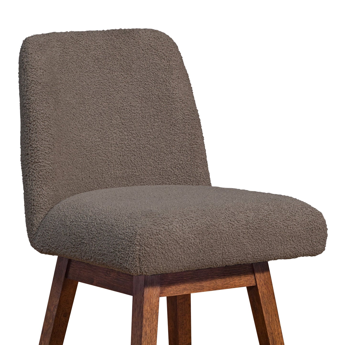 Amalie Swivel Bar and Counter Stool in Oak Wood Finish with Fabric Upholstery