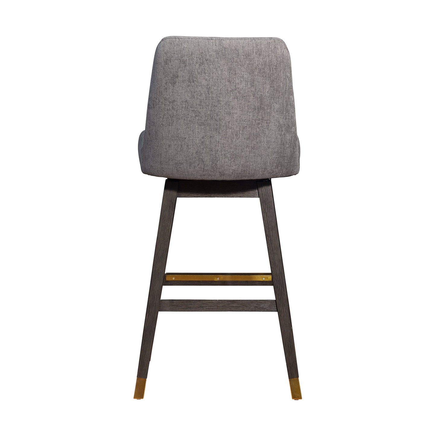 Amalie Swivel Bar and Counter Stool in Oak Wood Finish with Fabric Upholstery