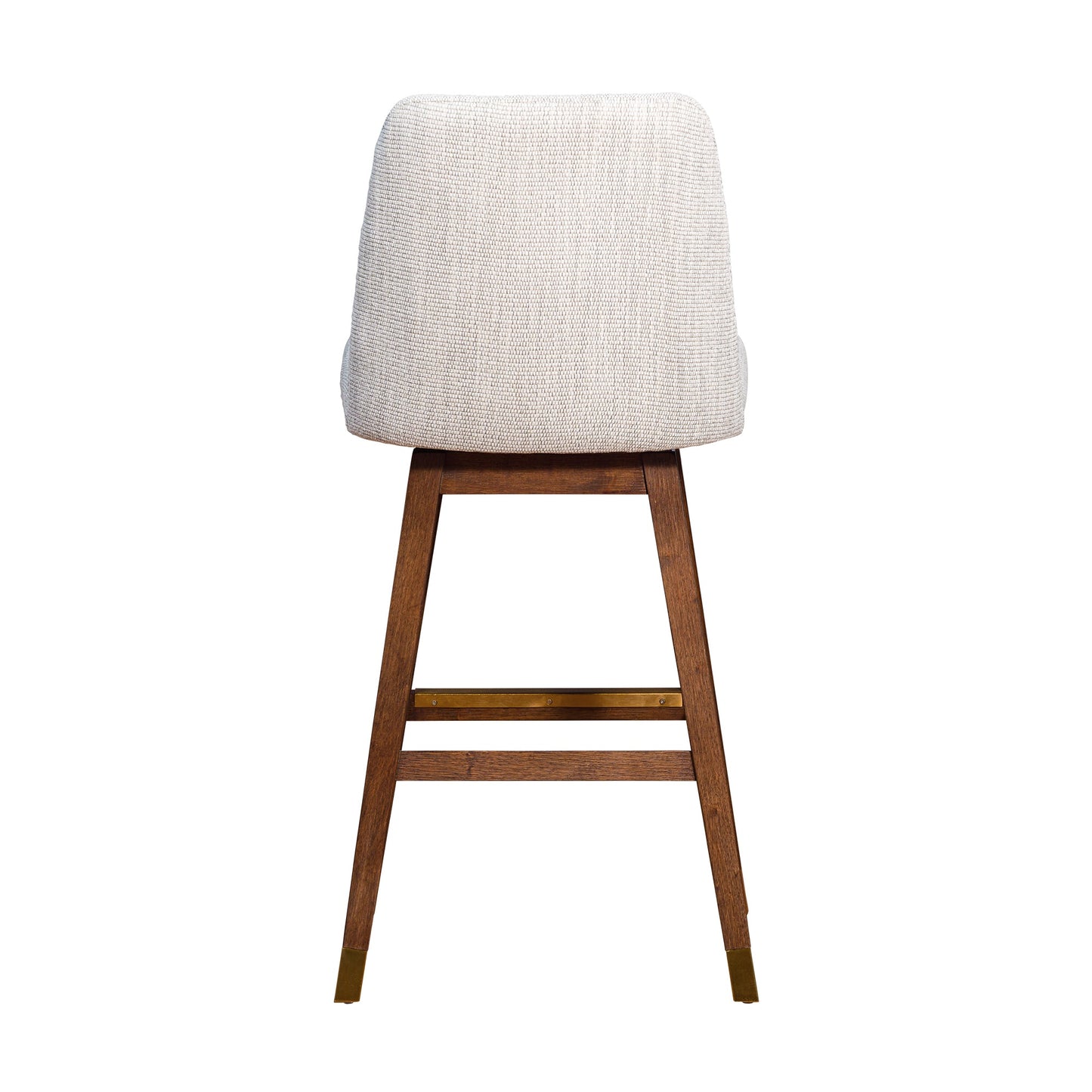 Amalie Swivel Bar and Counter Stool in Oak Wood Finish with Fabric Upholstery