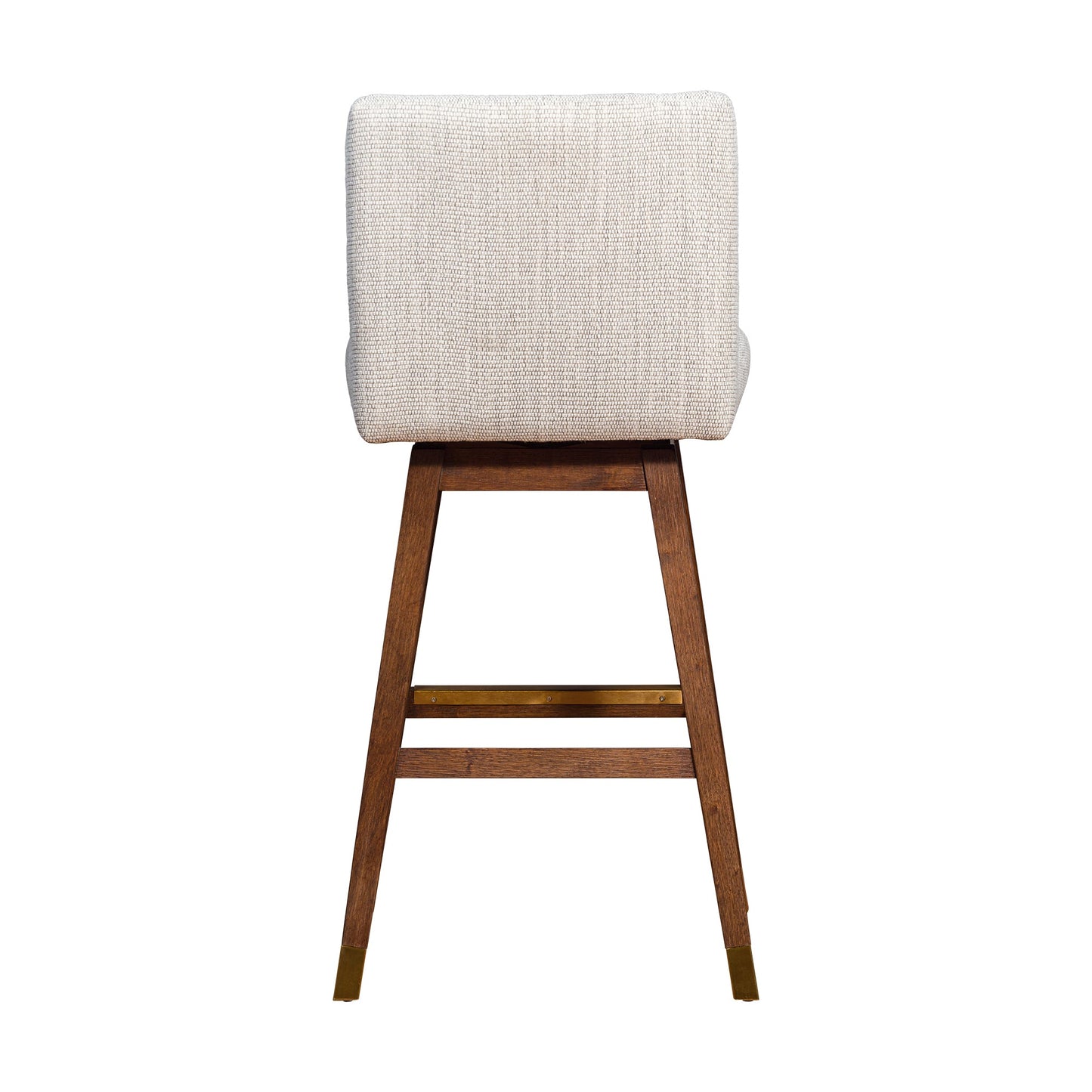 Basila Swivel Bar and Counter Stool in Oak Wood Finish with Fabric Upholstery