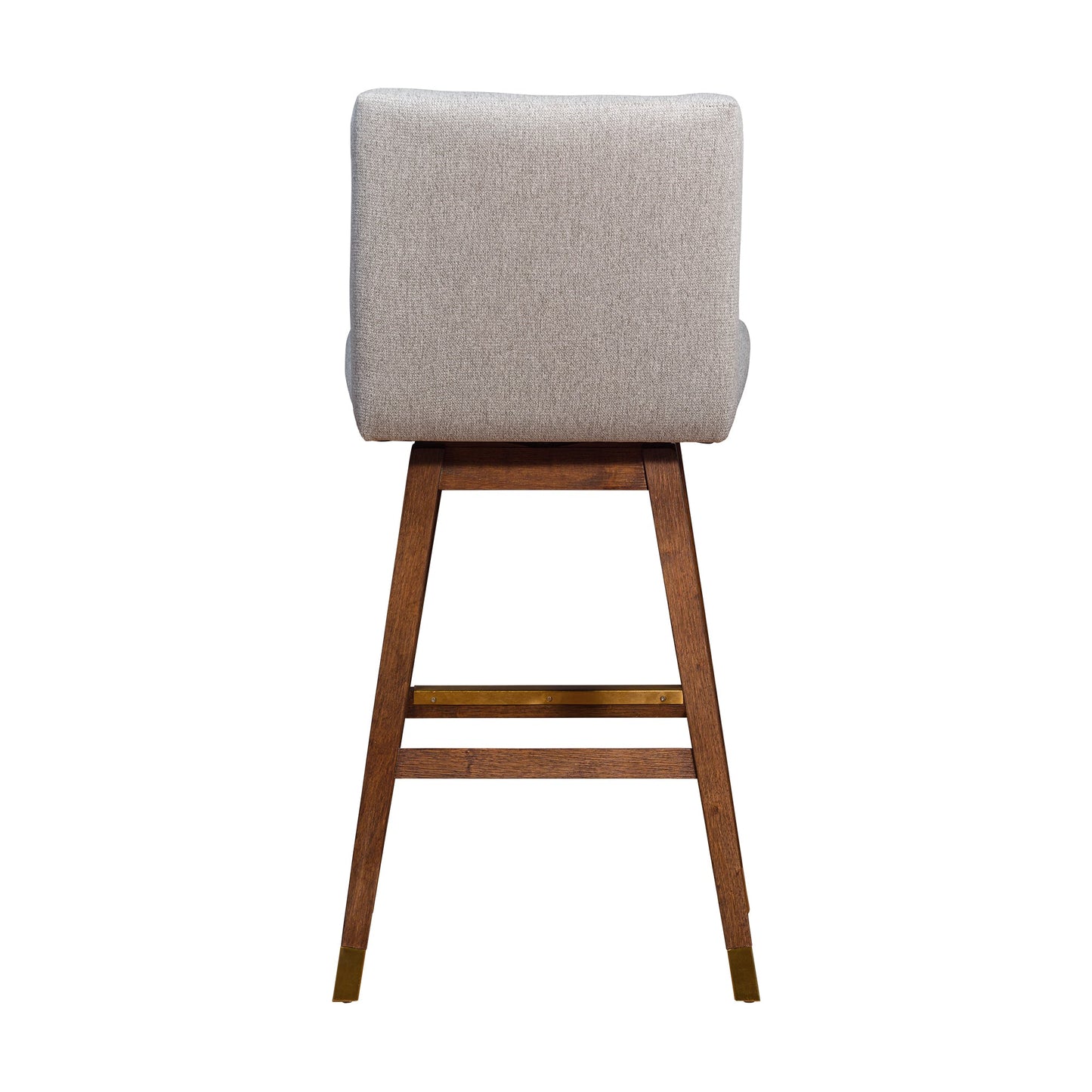 Basila Swivel Bar and Counter Stool in Oak Wood Finish with Fabric Upholstery