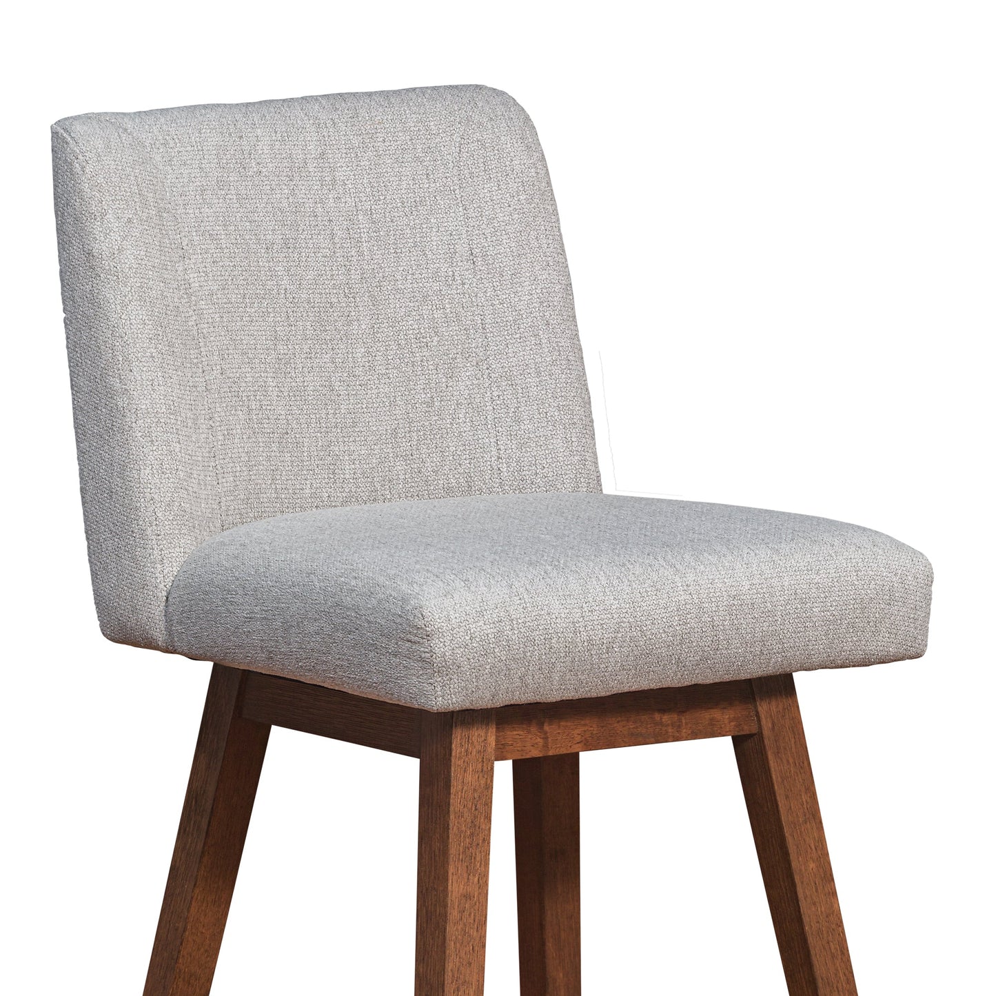 Basila Swivel Bar and Counter Stool in Oak Wood Finish with Fabric Upholstery