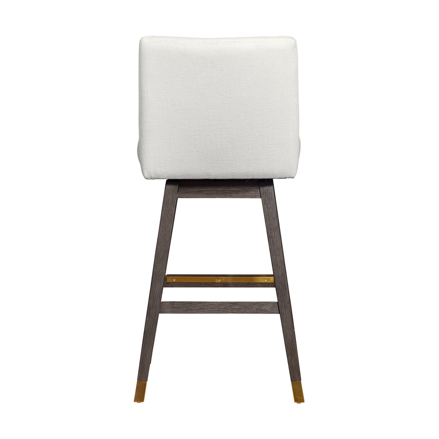 Basila Swivel Bar and Counter Stool in Oak Wood Finish with Fabric Upholstery