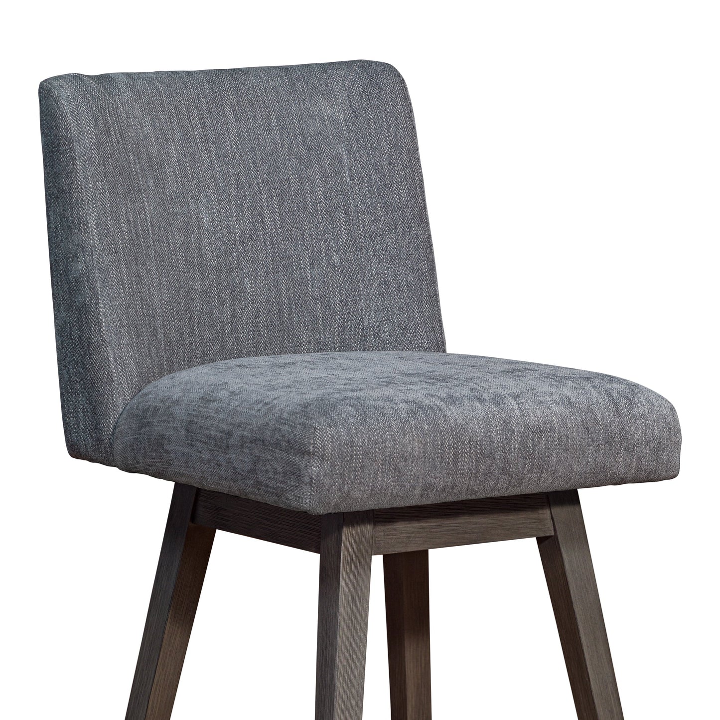 Basila Swivel Bar and Counter Stool in Oak Wood Finish with Fabric Upholstery