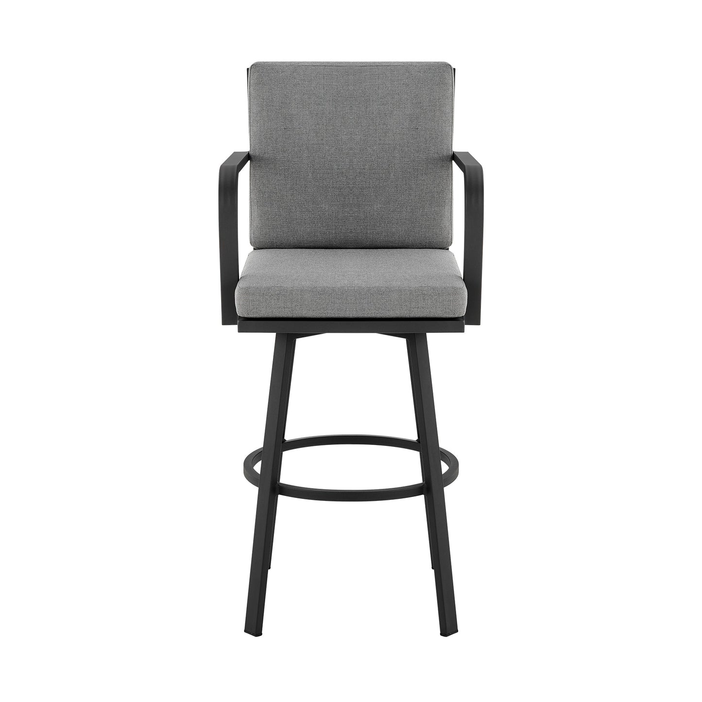 Don 30" Outdoor Patio Swivel Bar Stool in Aluminum with Cushions