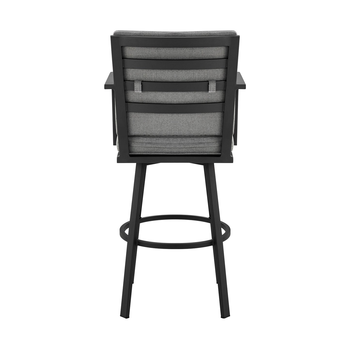 Don 30" Outdoor Patio Swivel Bar Stool in Aluminum with Cushions