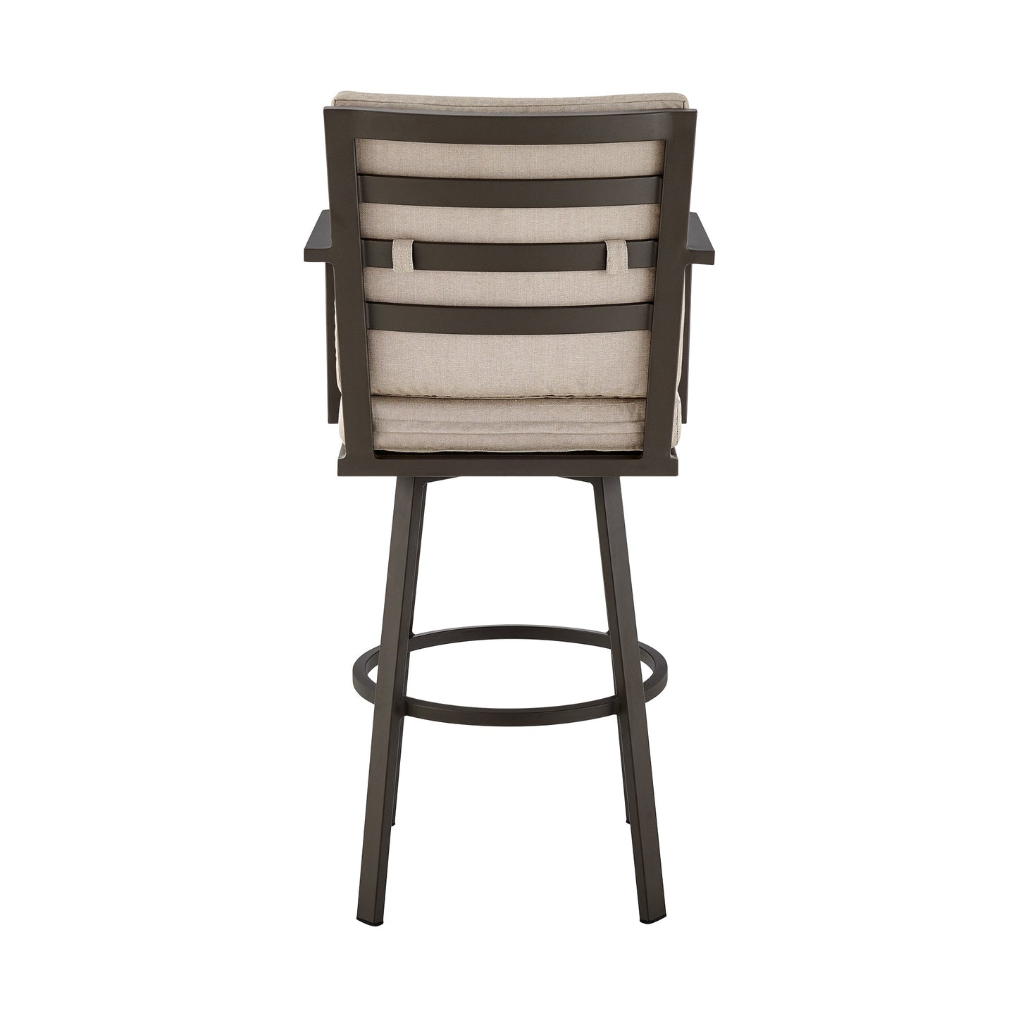 Don 30" Outdoor Patio Swivel Bar Stool in Aluminum with Cushions