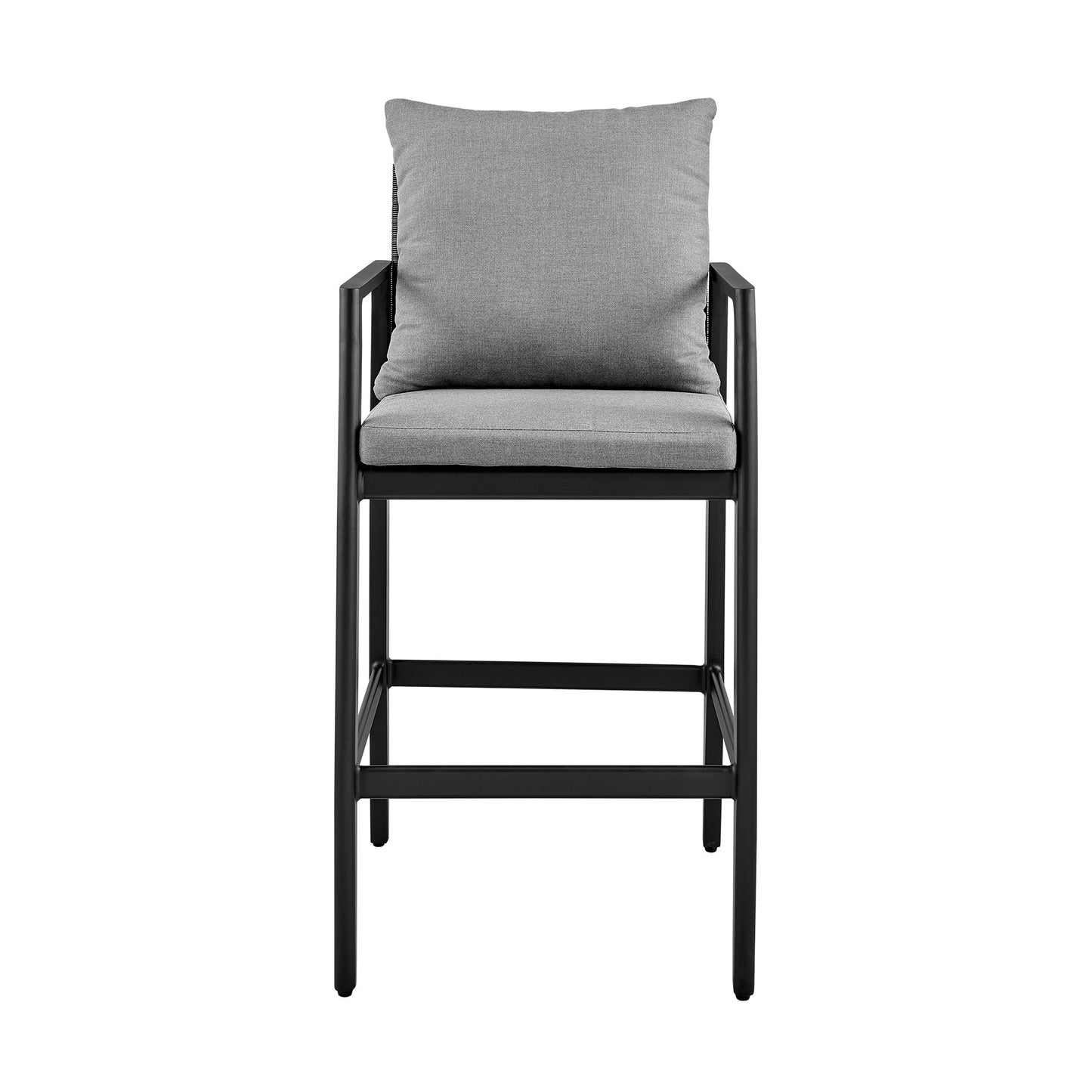 Grand Outdoor Patio Bar Stool in Aluminum with Cushions