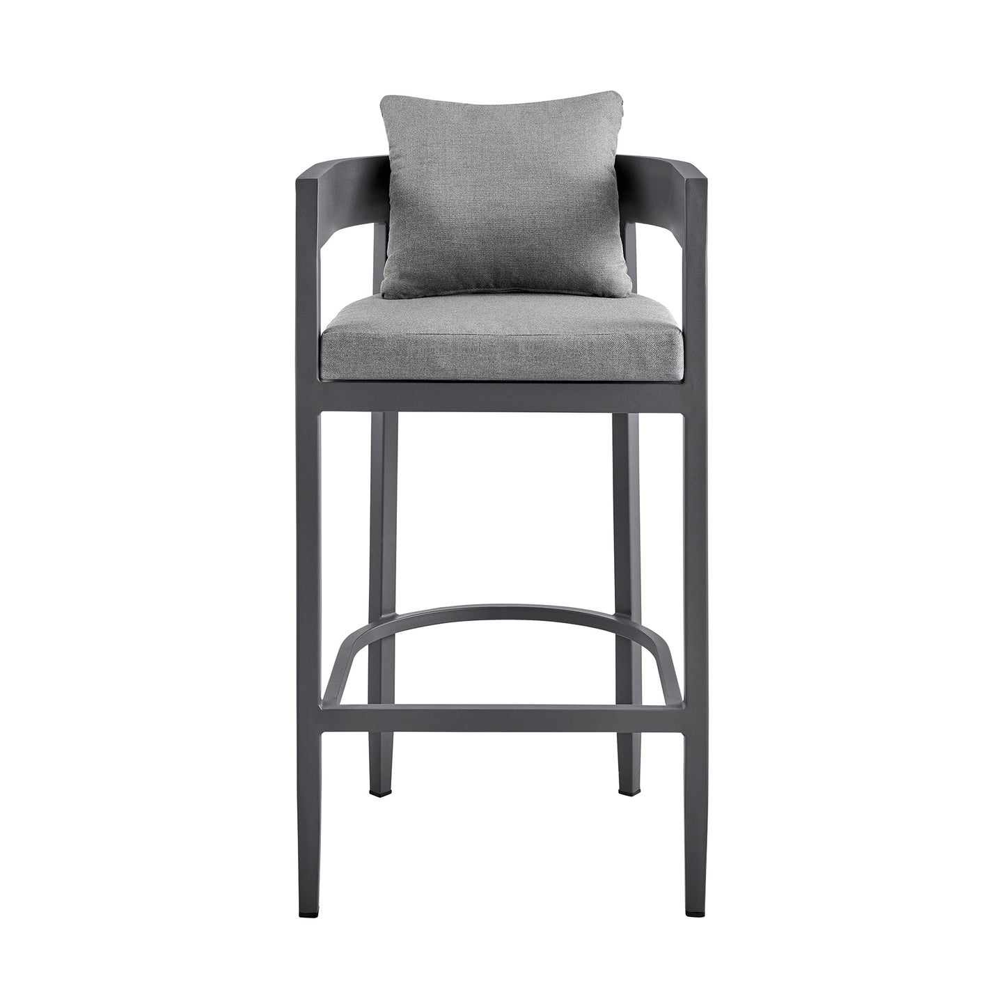 Argiope Outdoor Patio Bar Stool in Aluminum with Cushions
