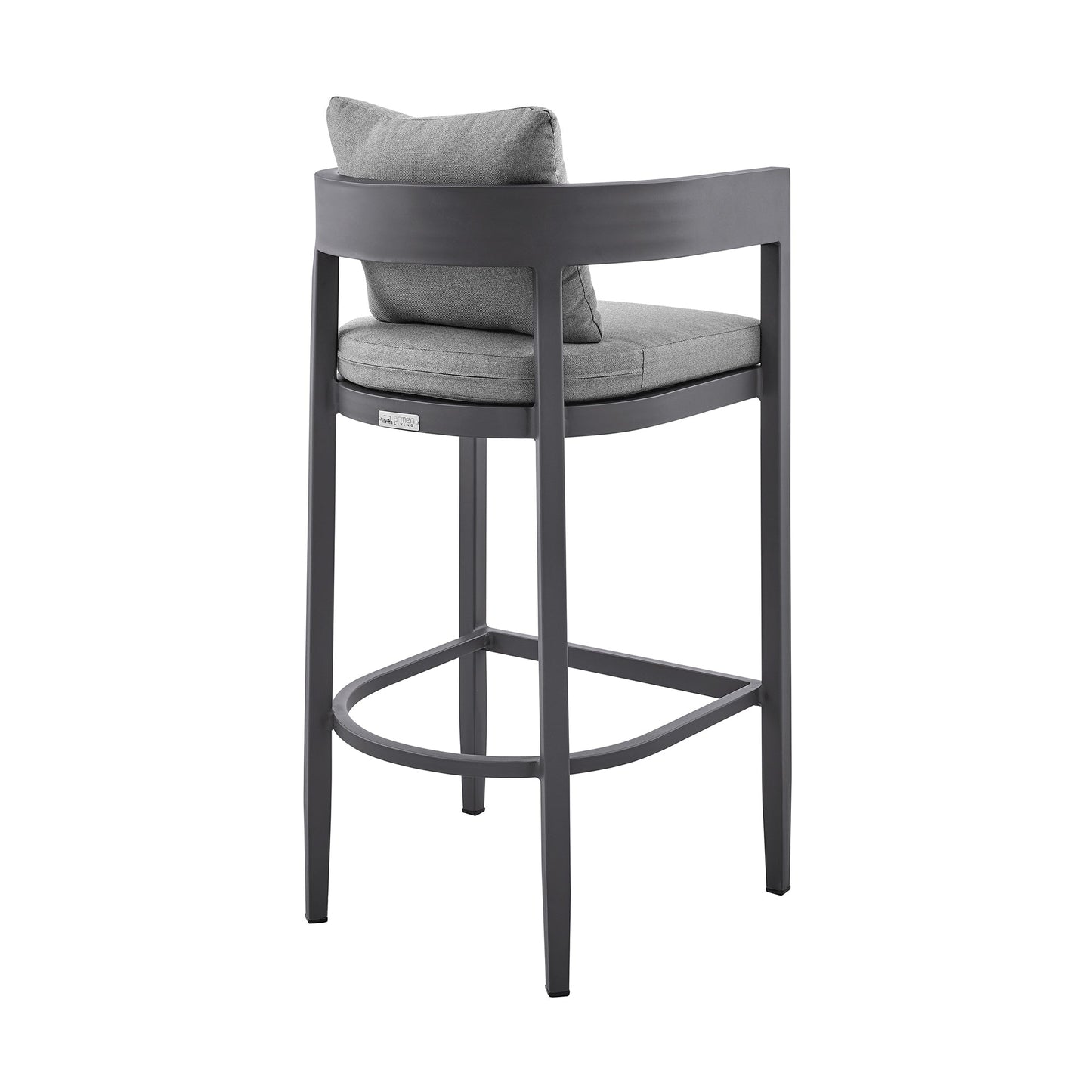 Argiope Outdoor Patio Bar Stool in Aluminum with Cushions