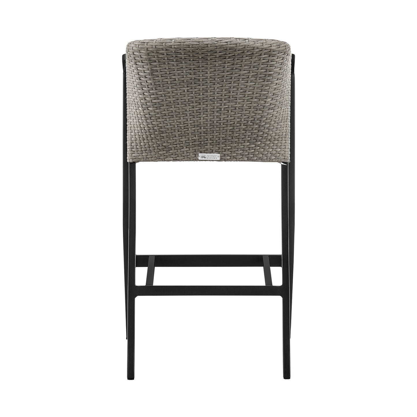 Aileen Outdoor Patio Bar Stool in Aluminum and Wicker with Cushions