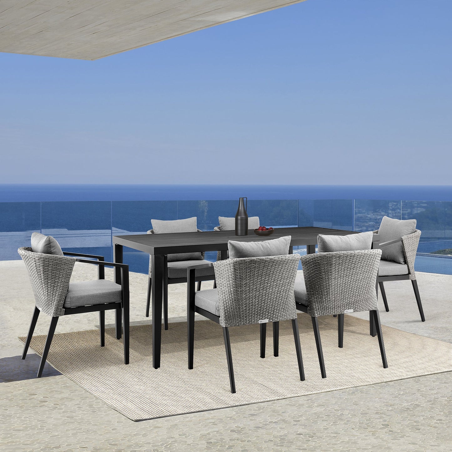 Aileen Outdoor Patio Dining Table in Aluminum