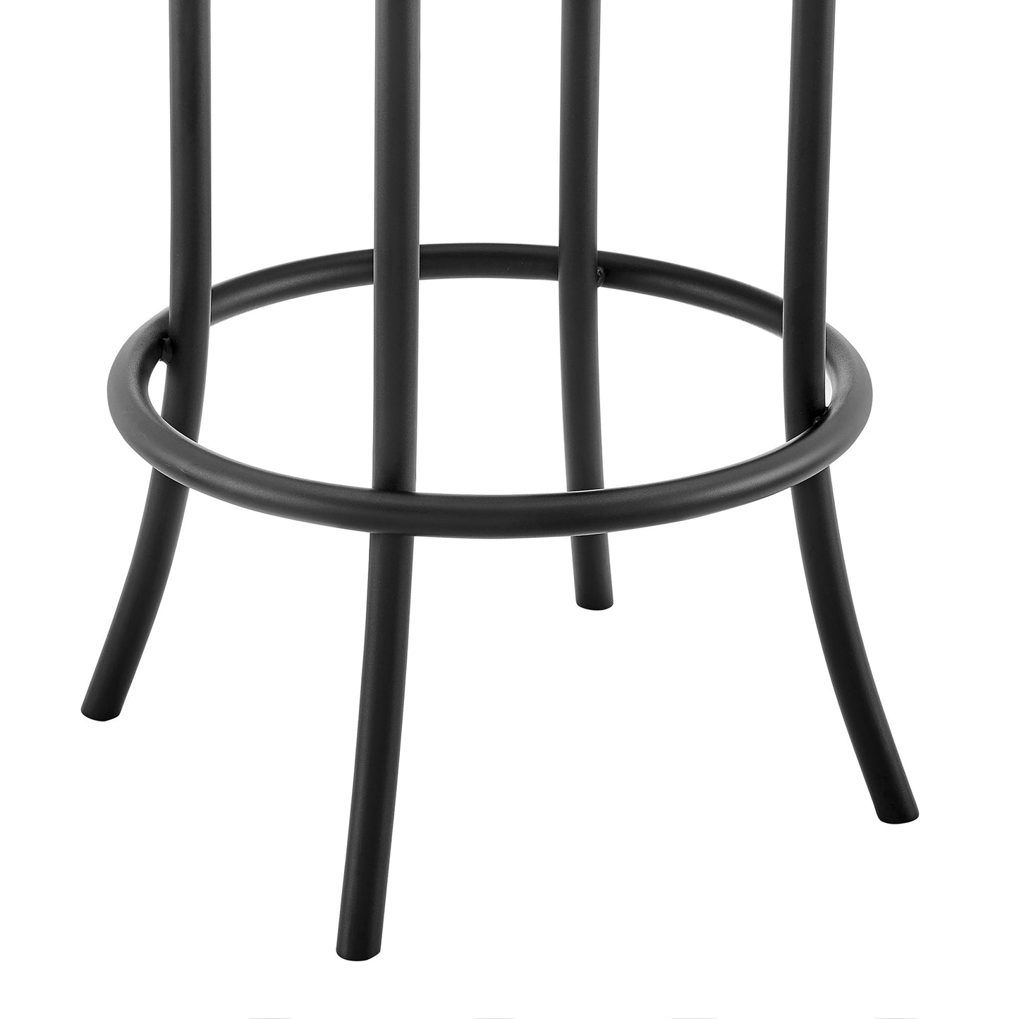 Rees Swivel Counter or Bar Stool in Finish with Faux Leather