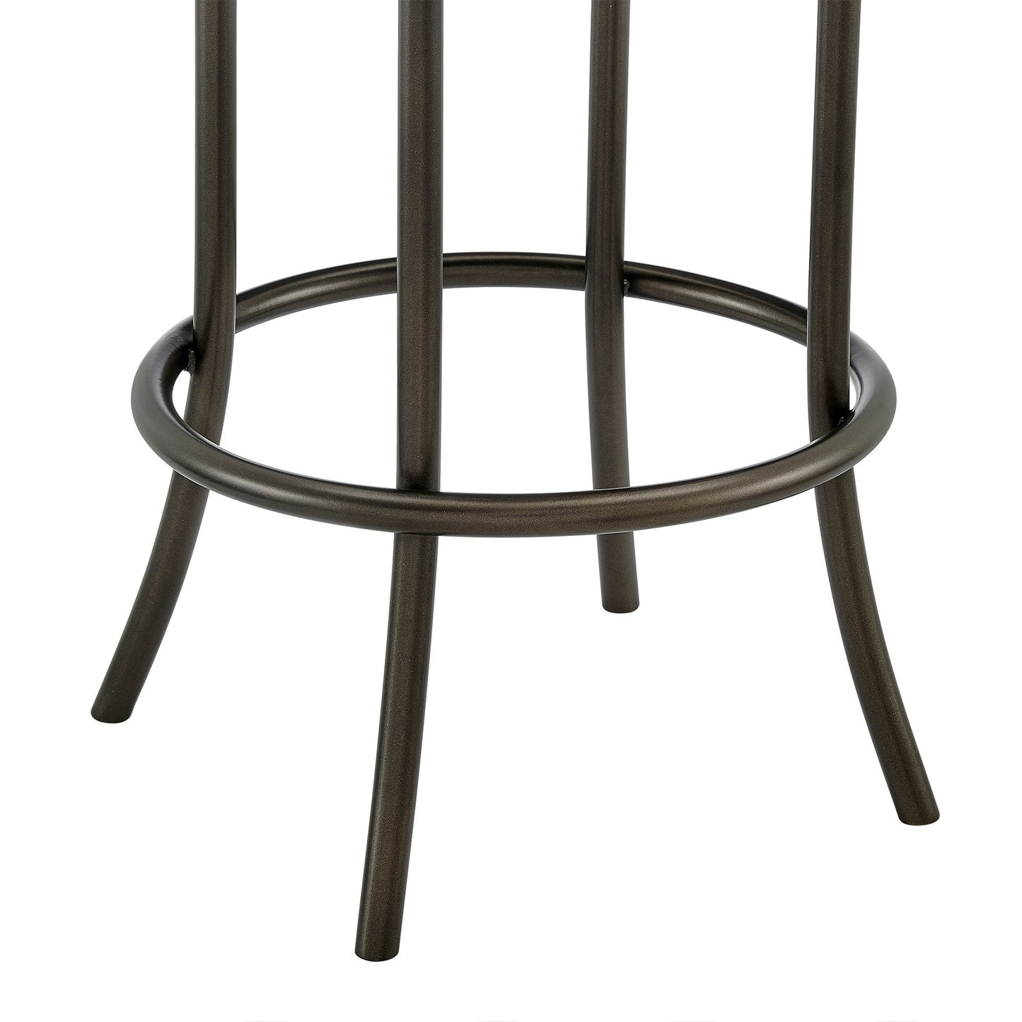 Rees Swivel Counter or Bar Stool in Finish with Faux Leather