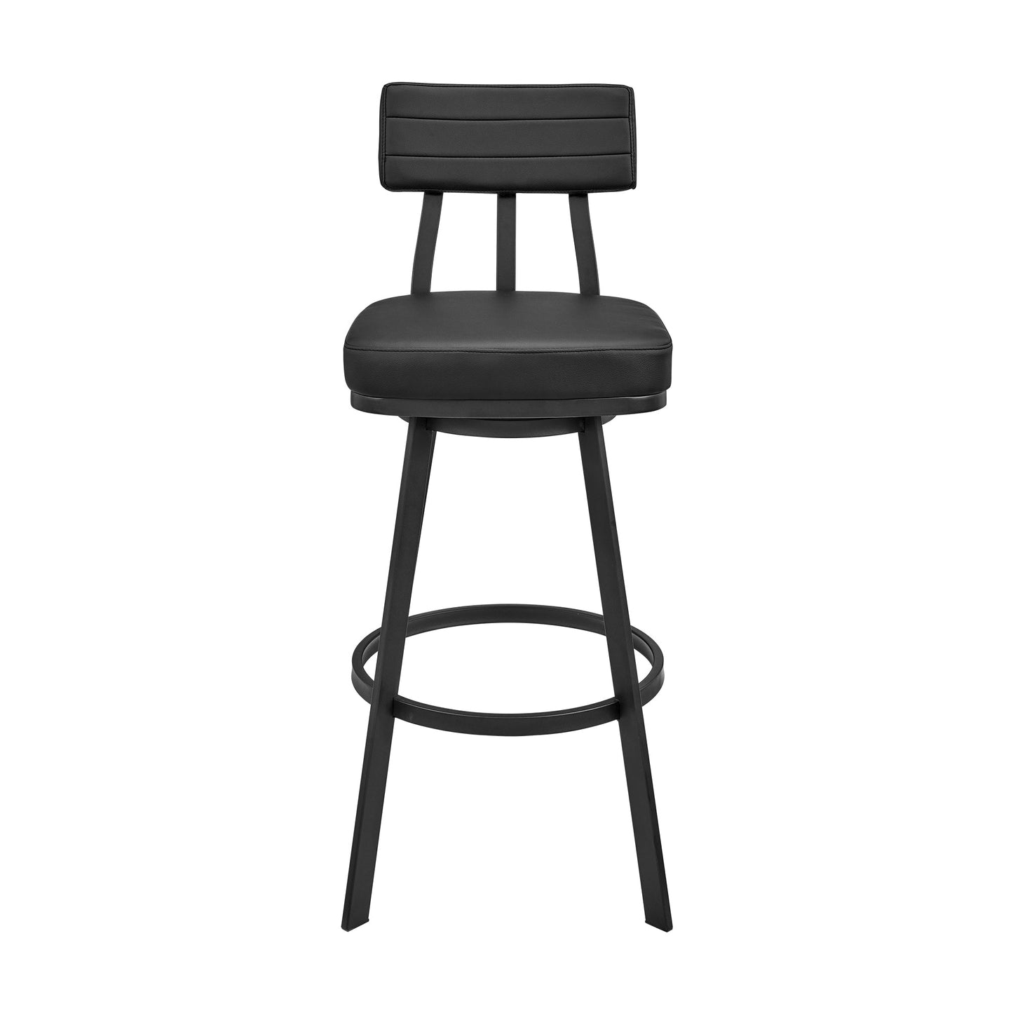 Jinab Swivel Bar and Counter Stool in Metal and Faux Leather