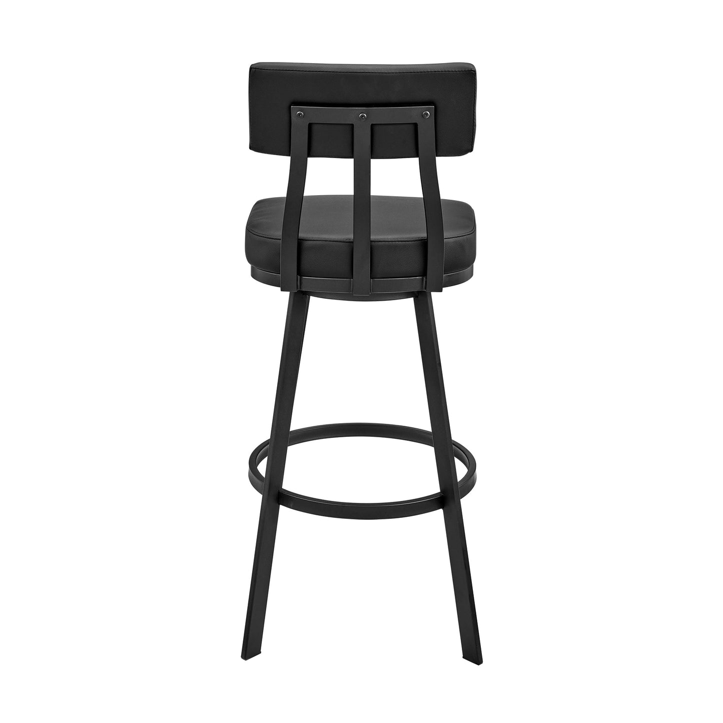 Jinab Swivel Bar and Counter Stool in Metal and Faux Leather