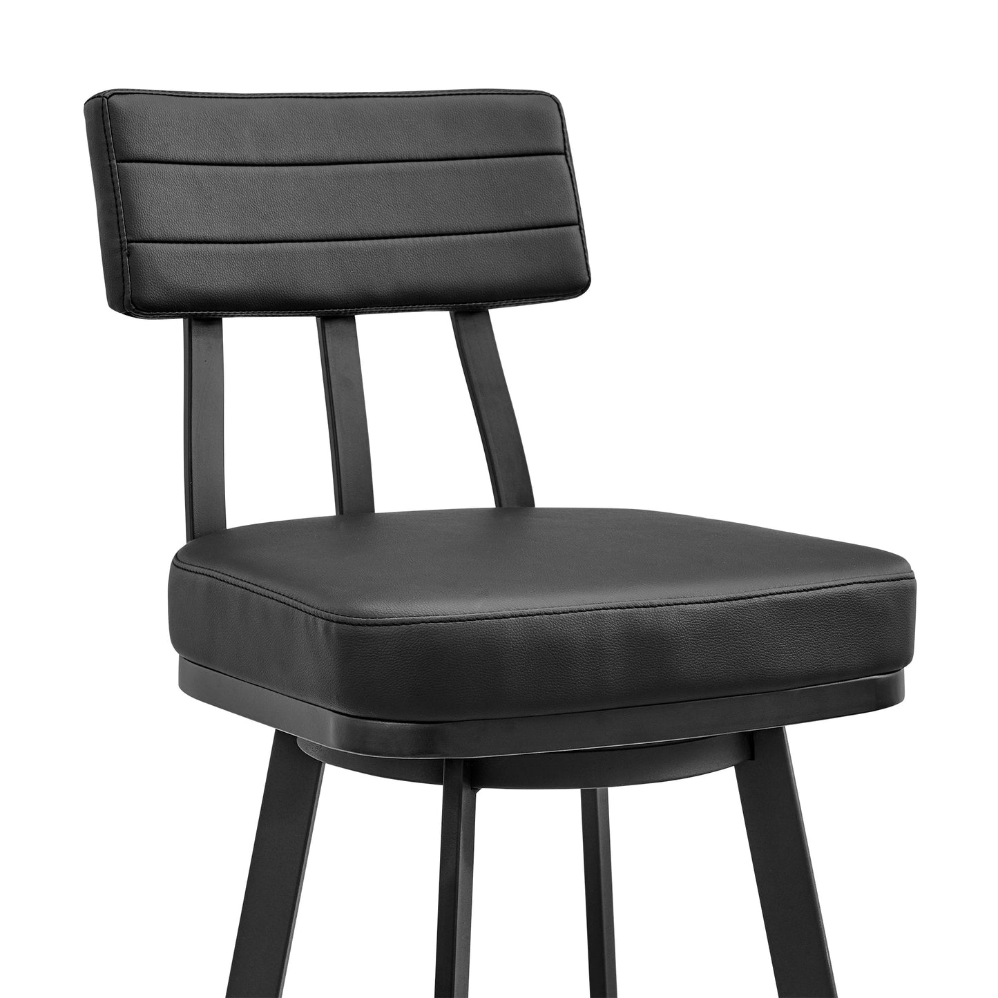 Jinab Swivel Bar and Counter Stool in Metal and Faux Leather