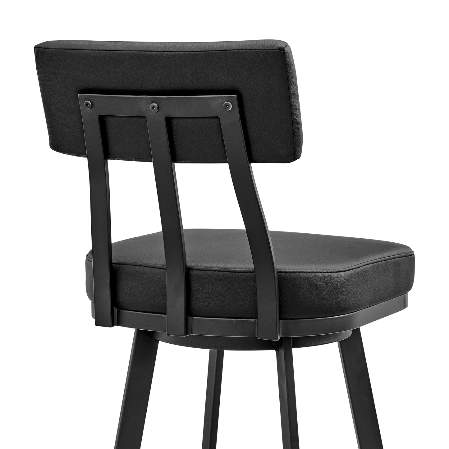 Jinab Swivel Bar and Counter Stool in Metal and Faux Leather